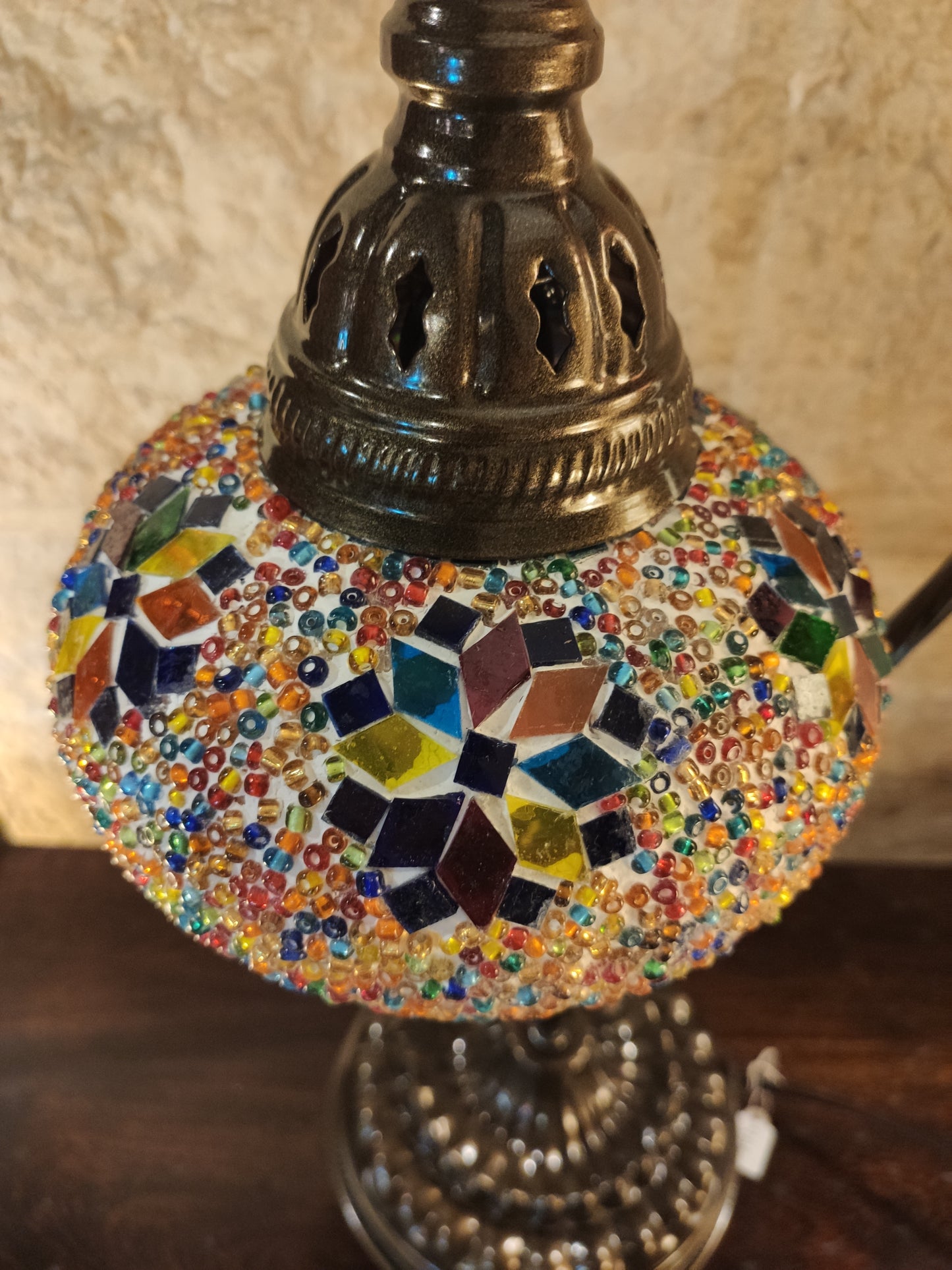 Turkish mosaic glass lamp, ethnic decor 2B