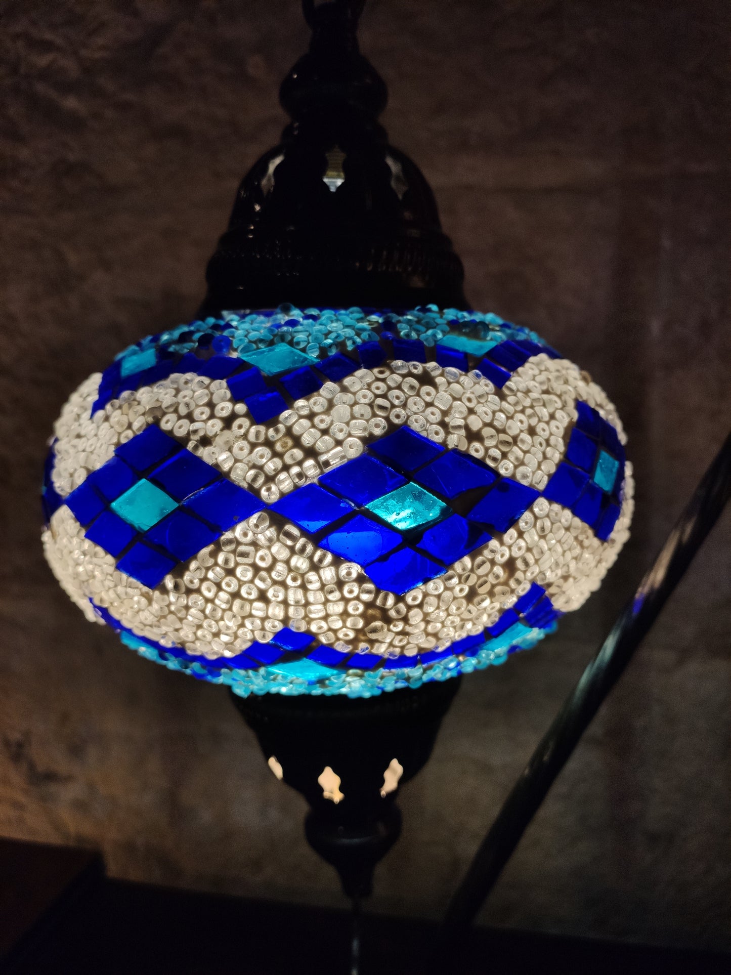 Turkish mosaic glass lamp, ethnic decor 2B