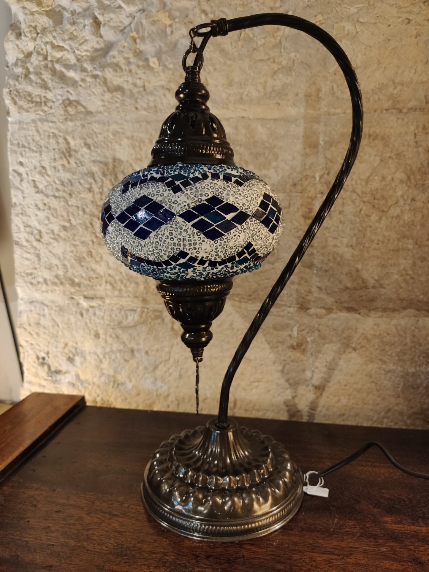 Turkish mosaic glass lamp, ethnic decor 2B