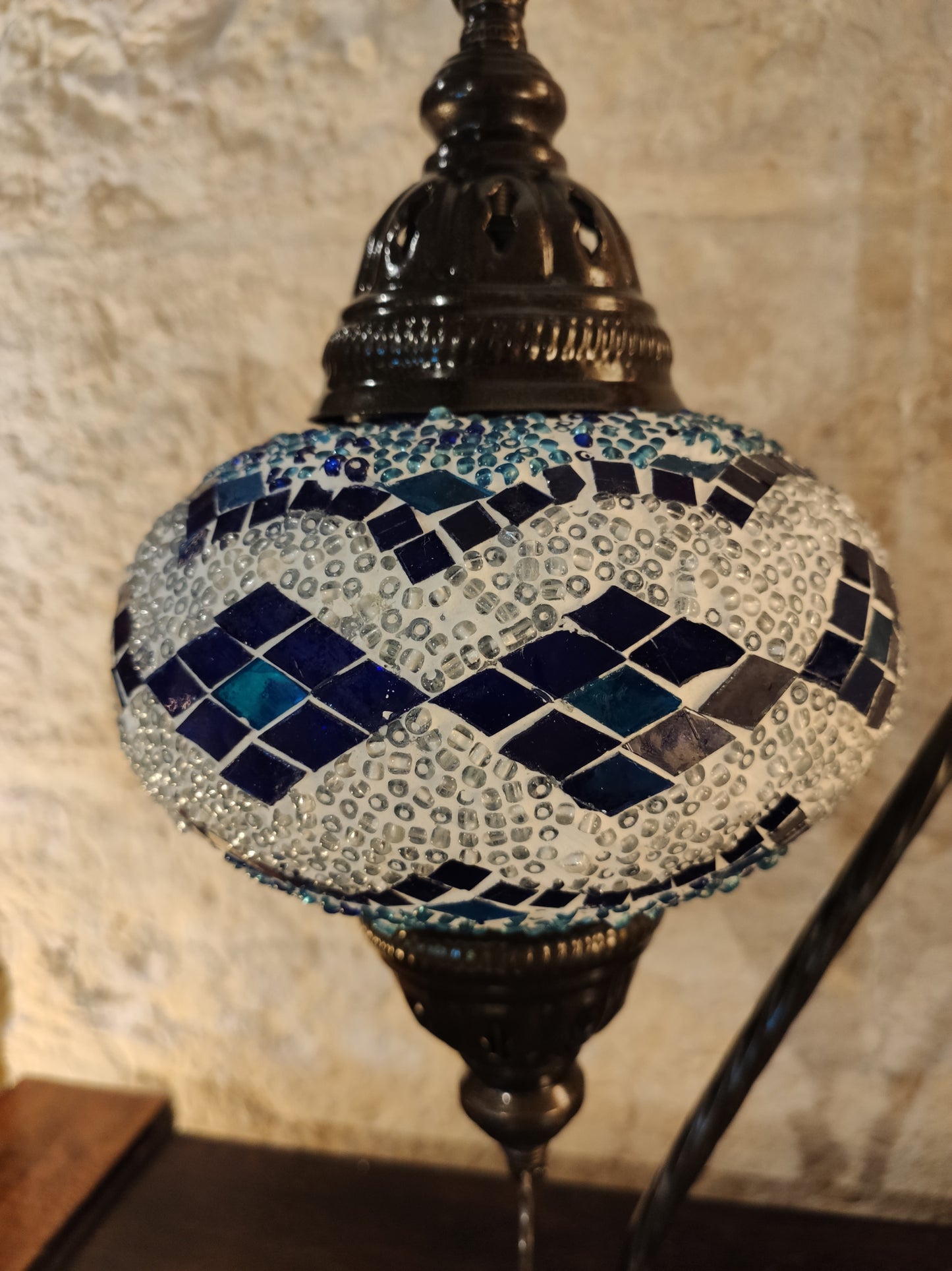 Turkish mosaic glass lamp, ethnic decor 2B