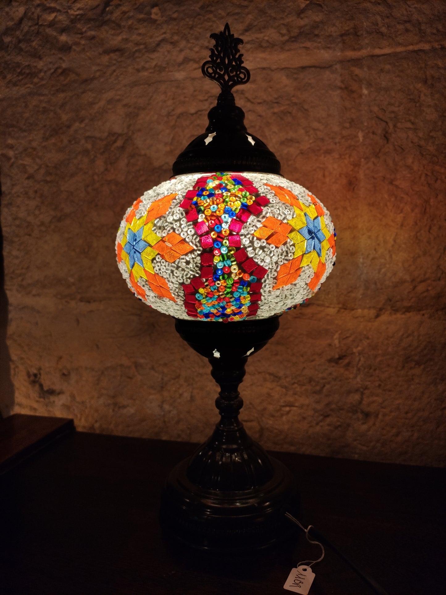 Turkish mosaic glass lamp for ethnic decor 10M