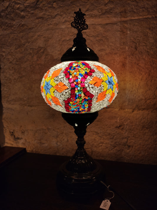 Turkish mosaic glass lamp for ethnic decor 10M