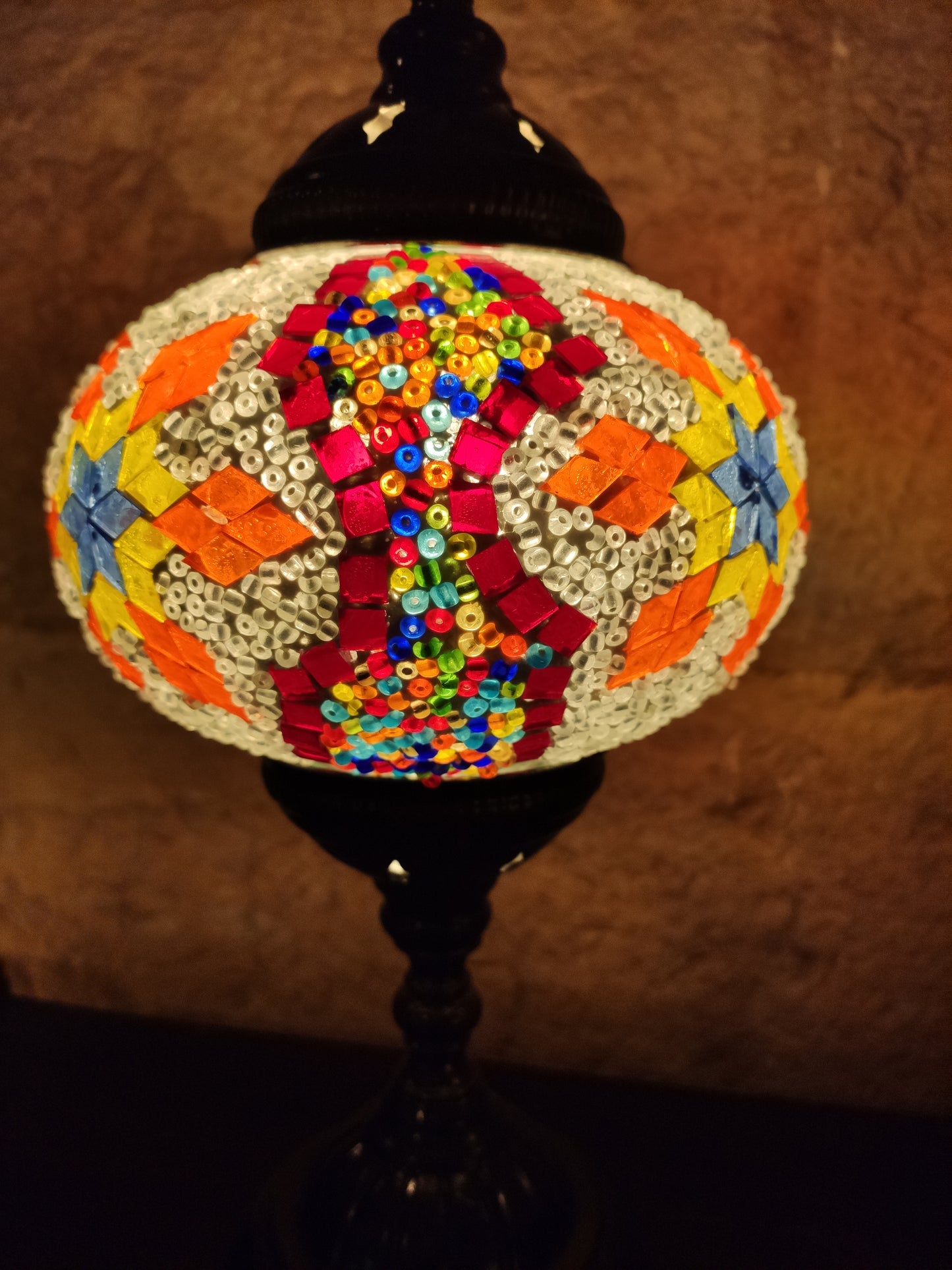 Turkish mosaic glass lamp for ethnic decor 10M