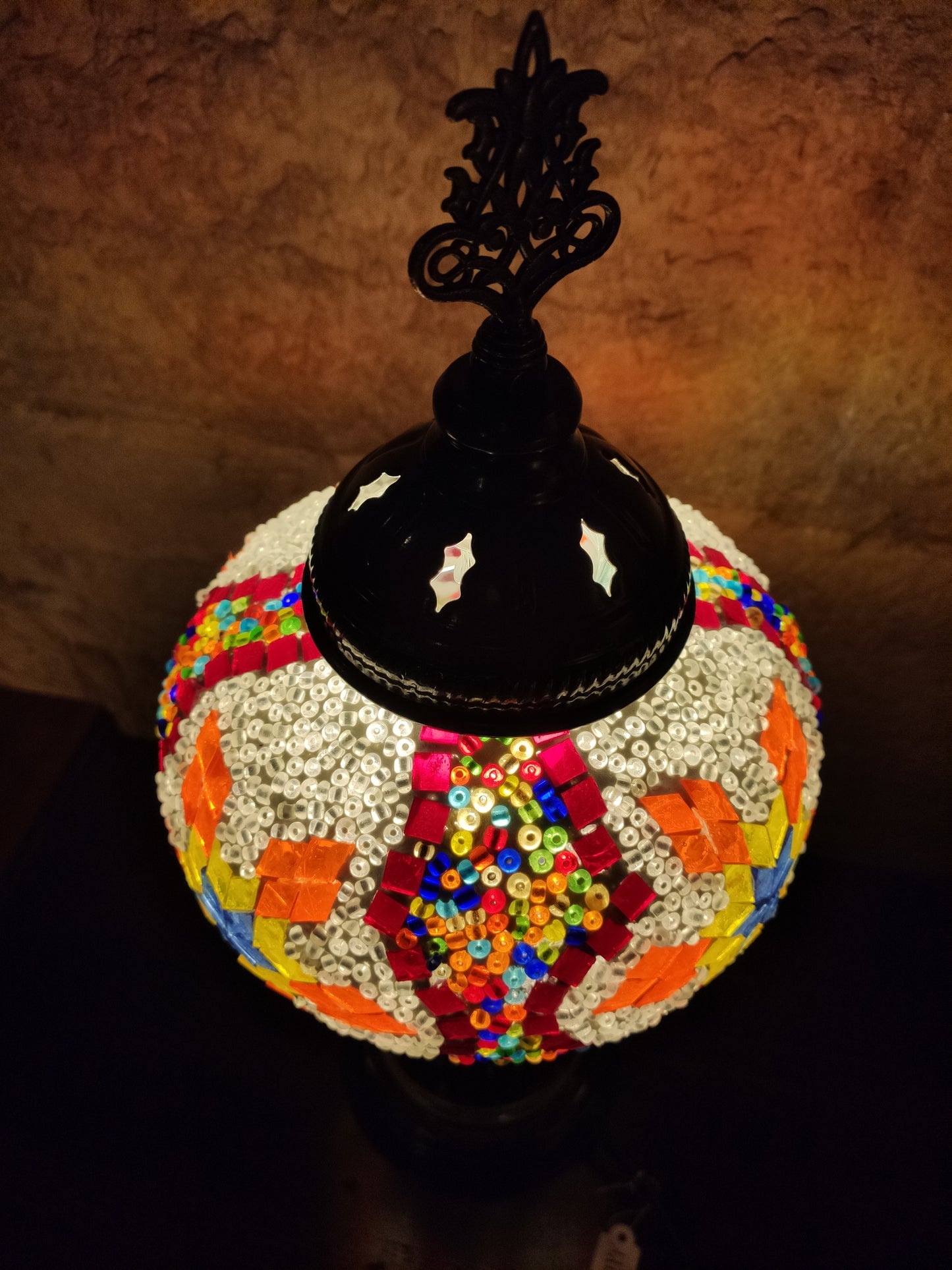 Turkish mosaic glass lamp for ethnic decor 10M