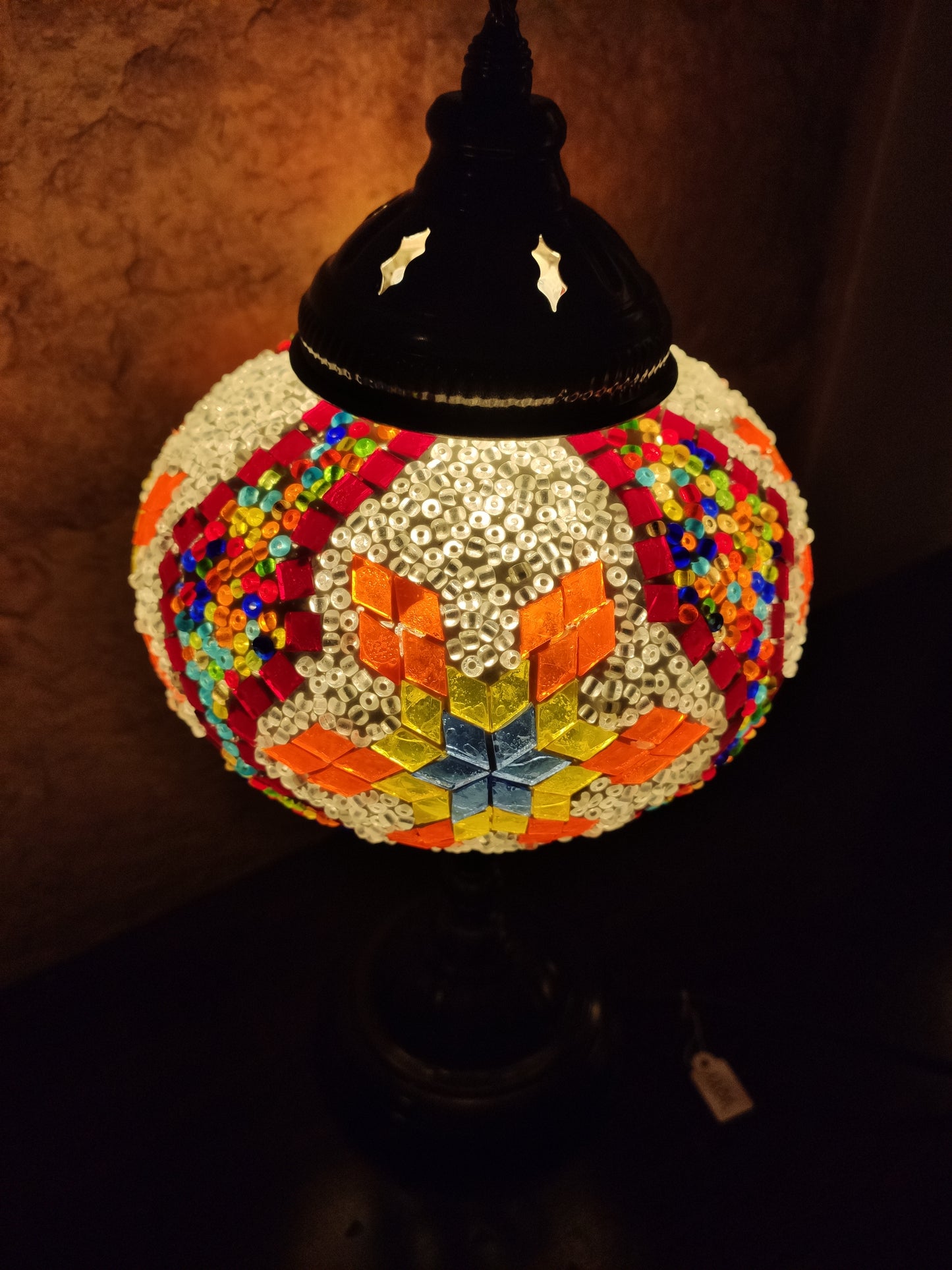 Turkish mosaic glass lamp for ethnic decor 10M