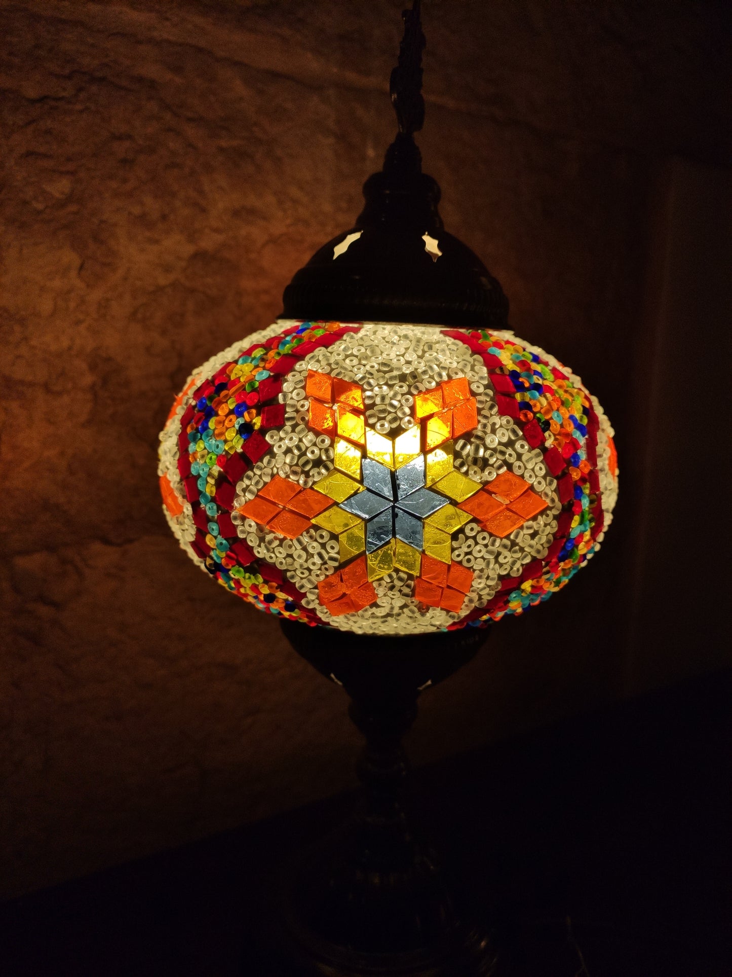 Turkish mosaic glass lamp for ethnic decor 10M