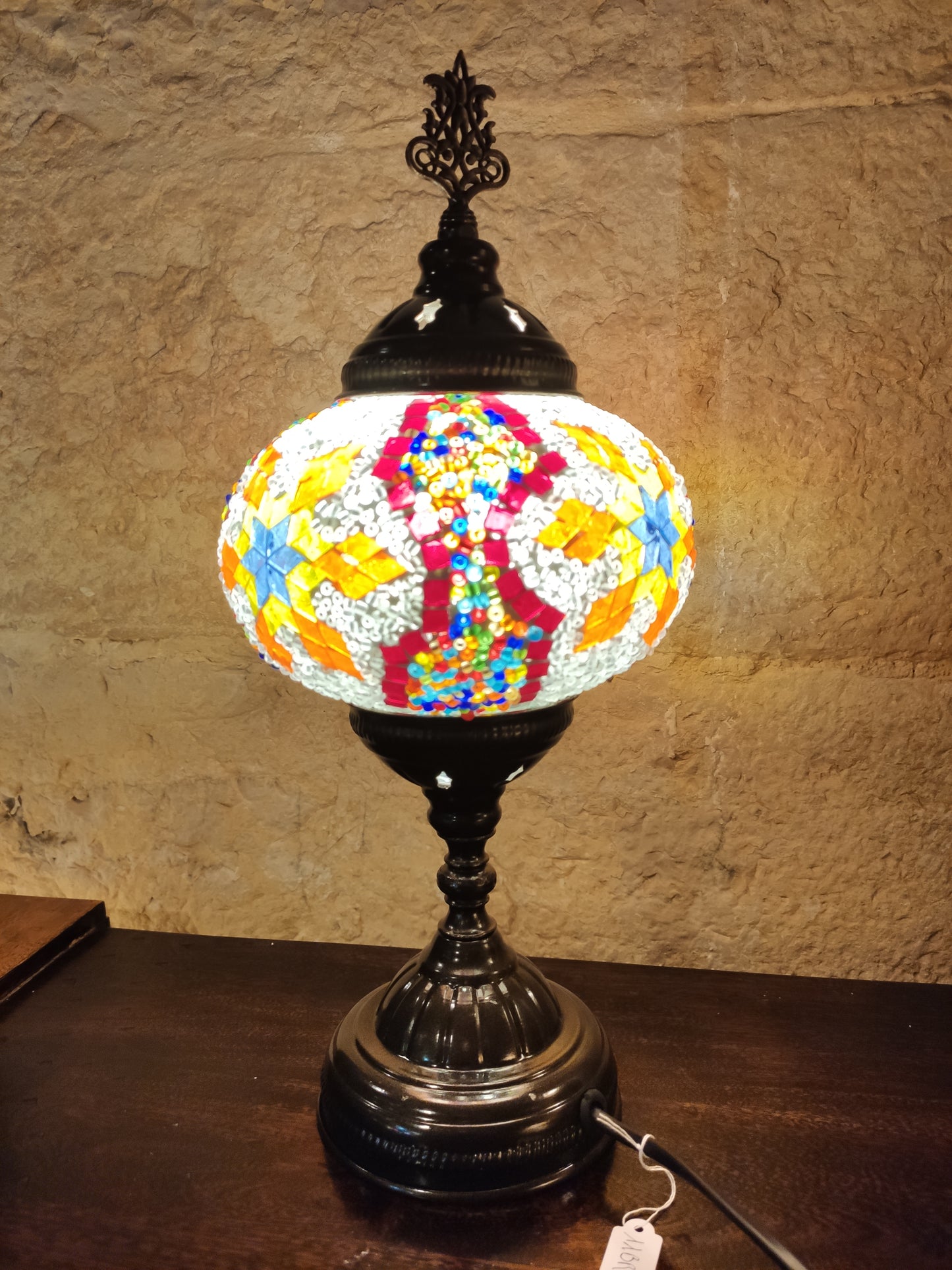 Turkish mosaic glass lamp for ethnic decor 10M