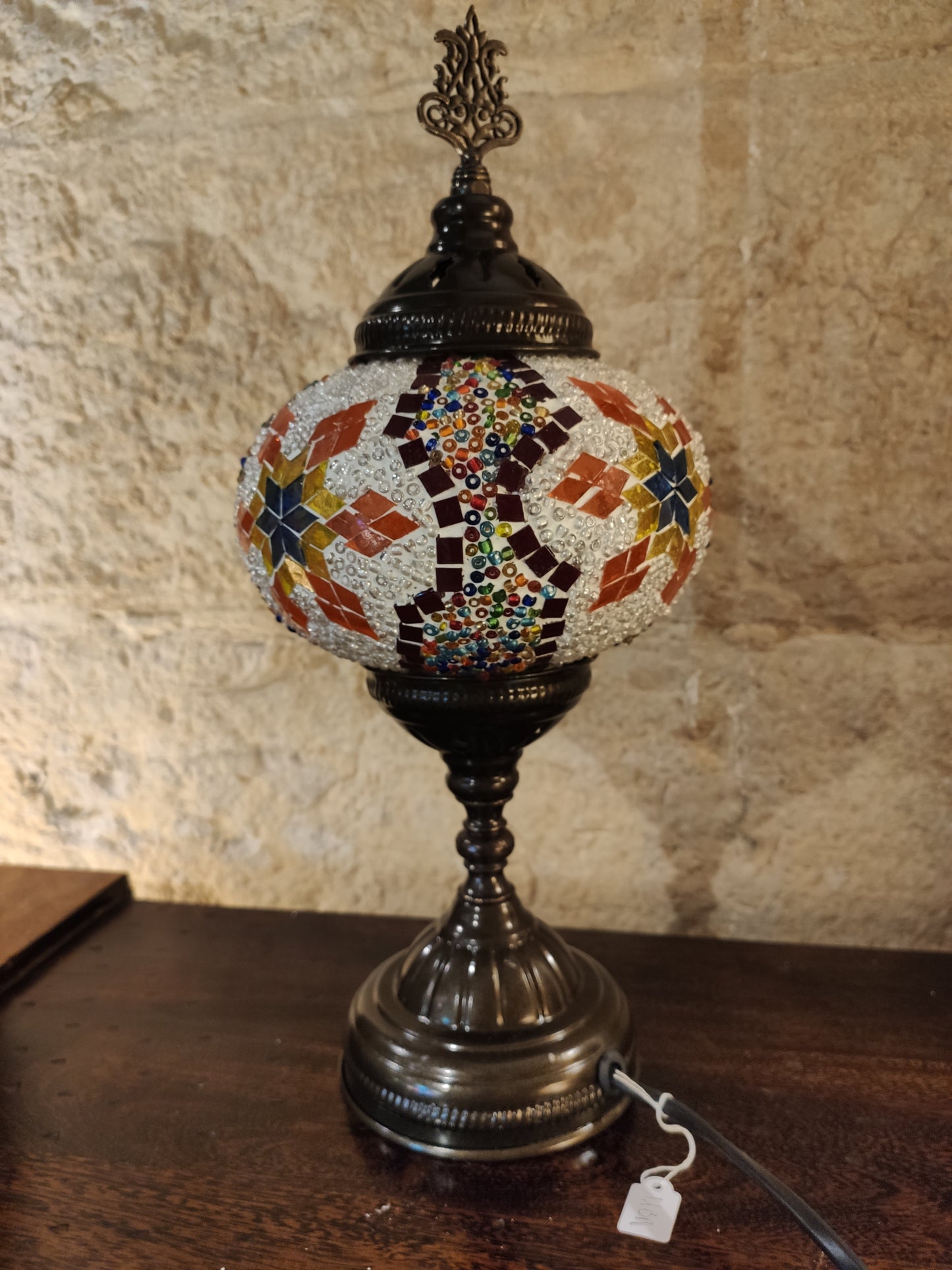 Turkish mosaic glass lamp for ethnic decor 10M