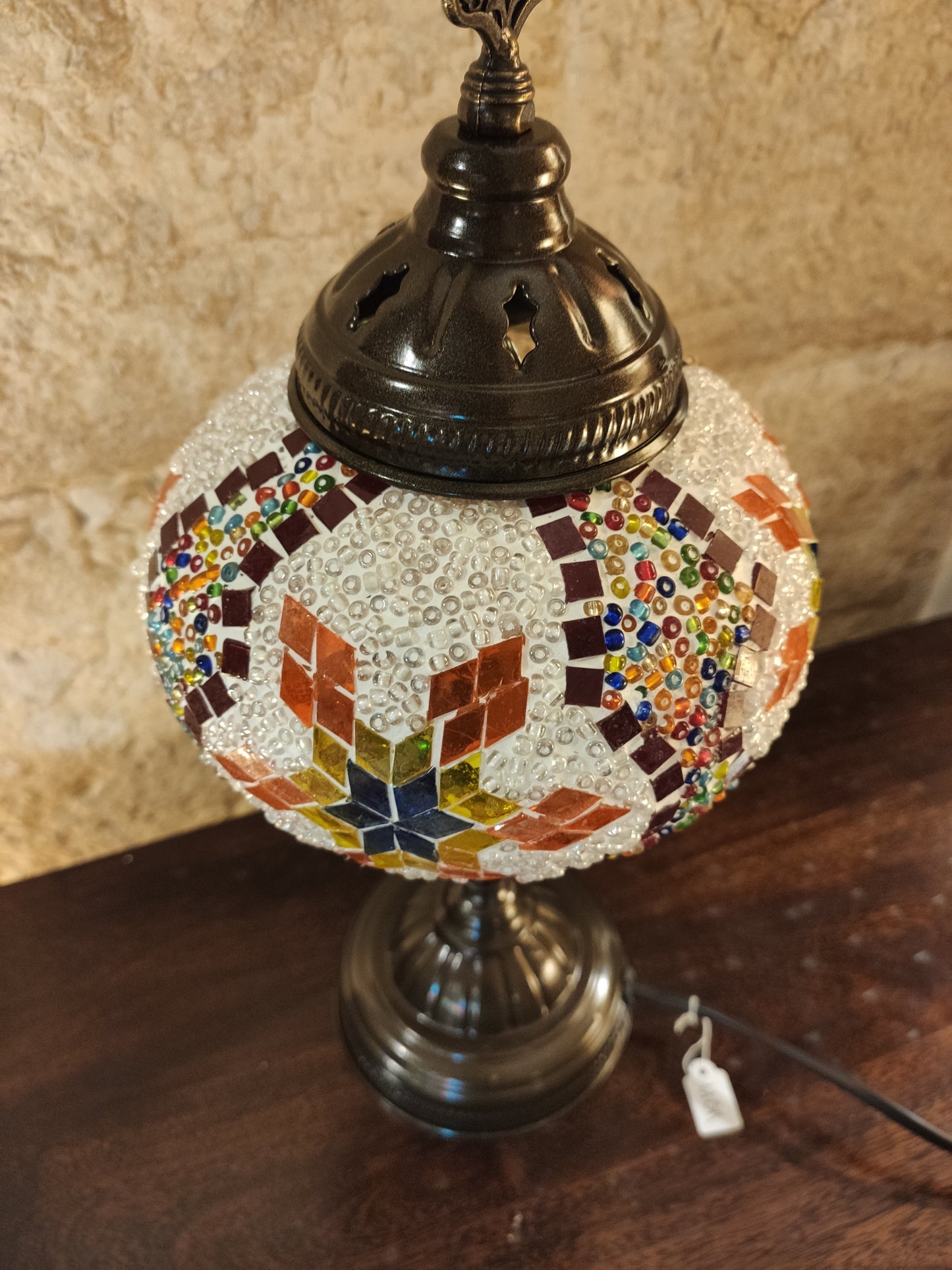 Turkish mosaic glass lamp for ethnic decor 10M