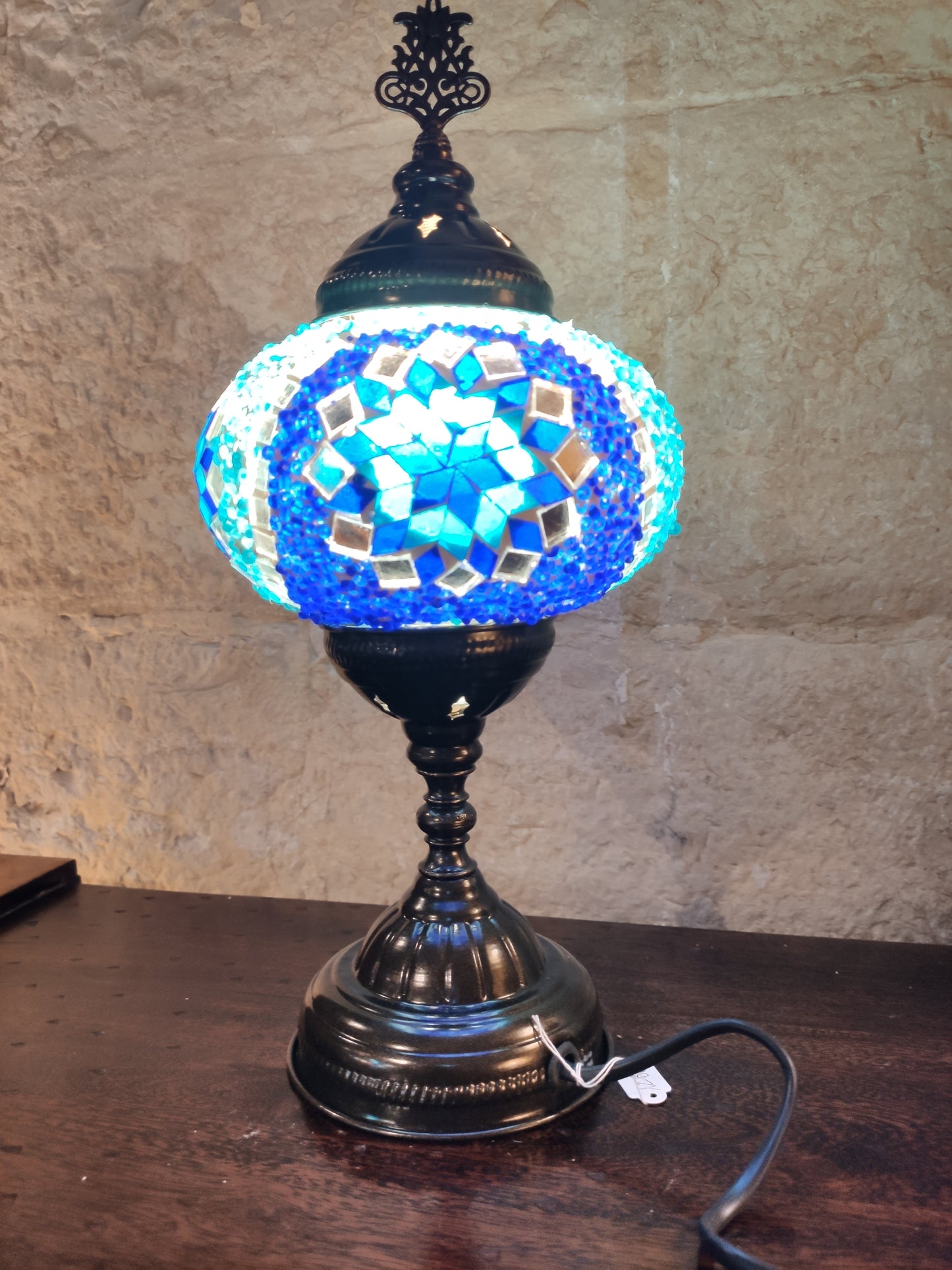 Turkish mosaic glass lamp for ethnic decor 10M