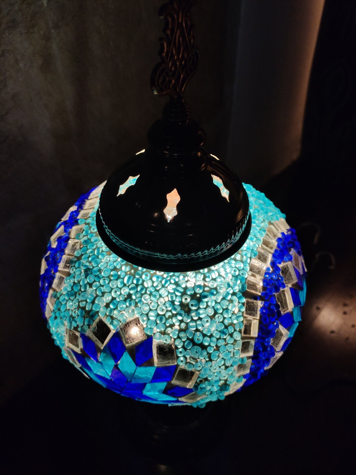 Turkish mosaic glass lamp for ethnic decor 10M