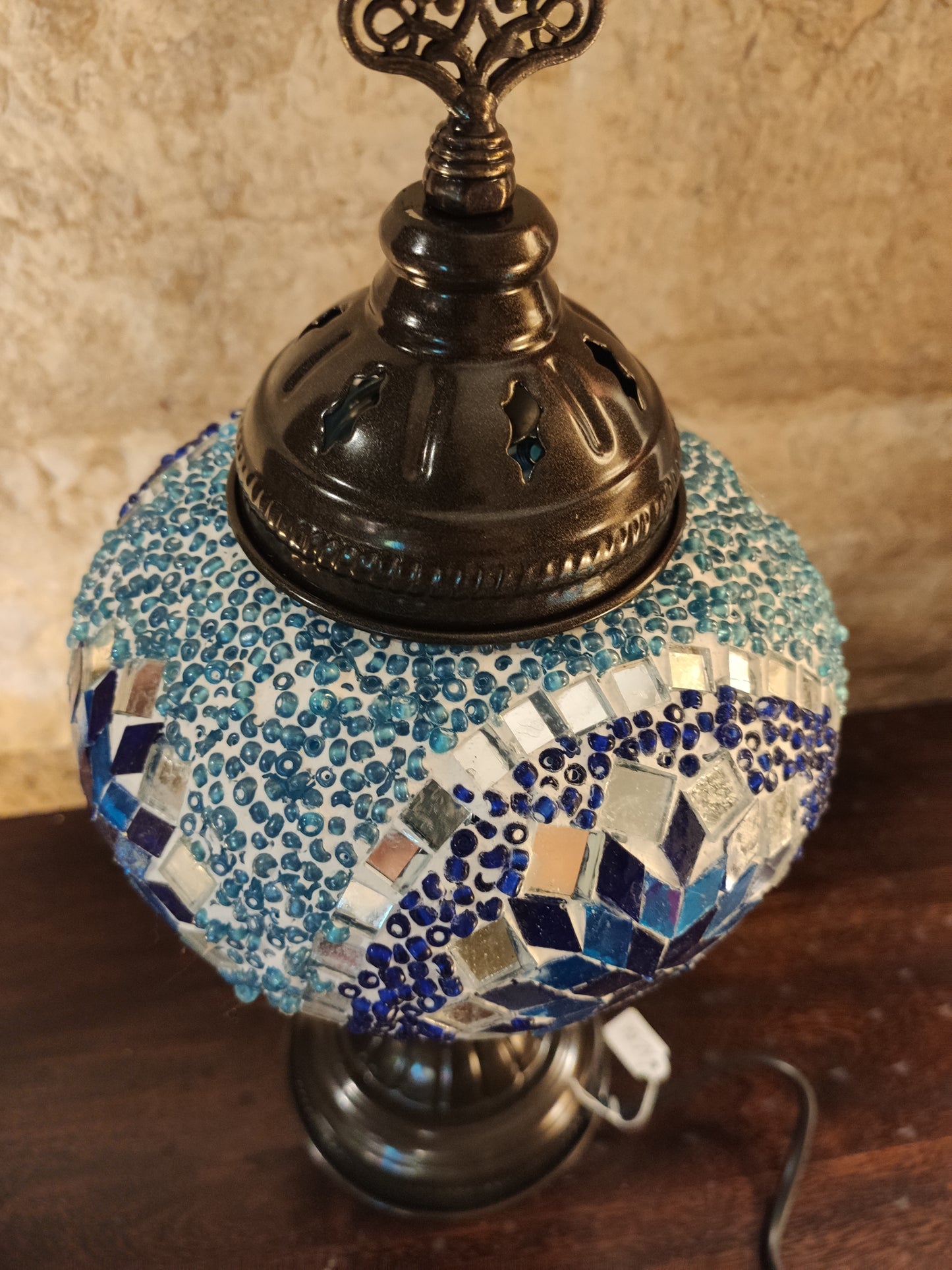 Turkish mosaic glass lamp for ethnic decor 10M