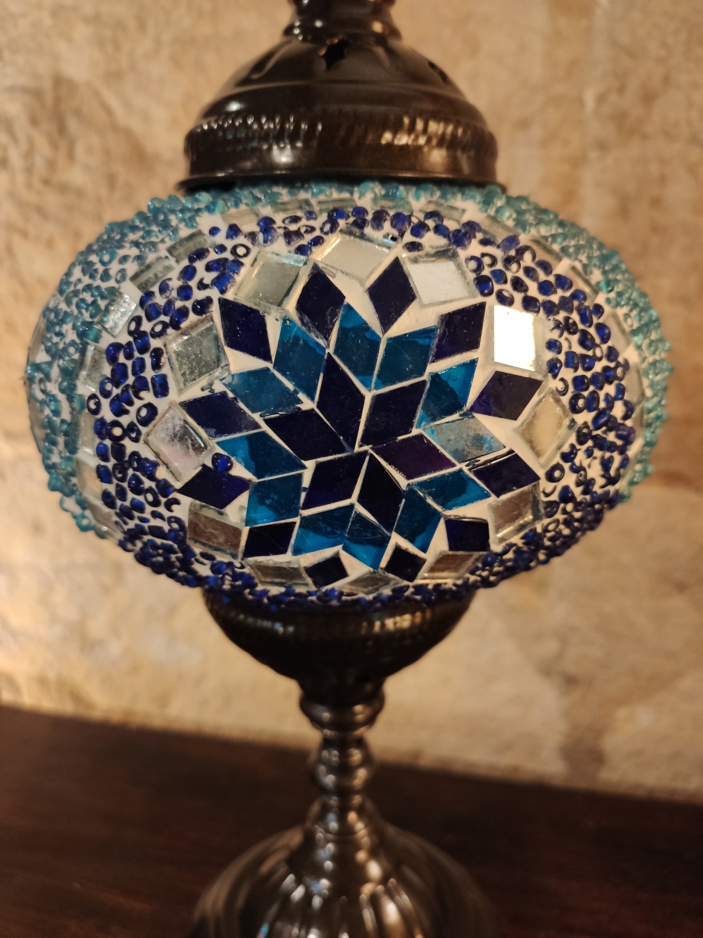 Turkish mosaic glass lamp for ethnic decor 10M