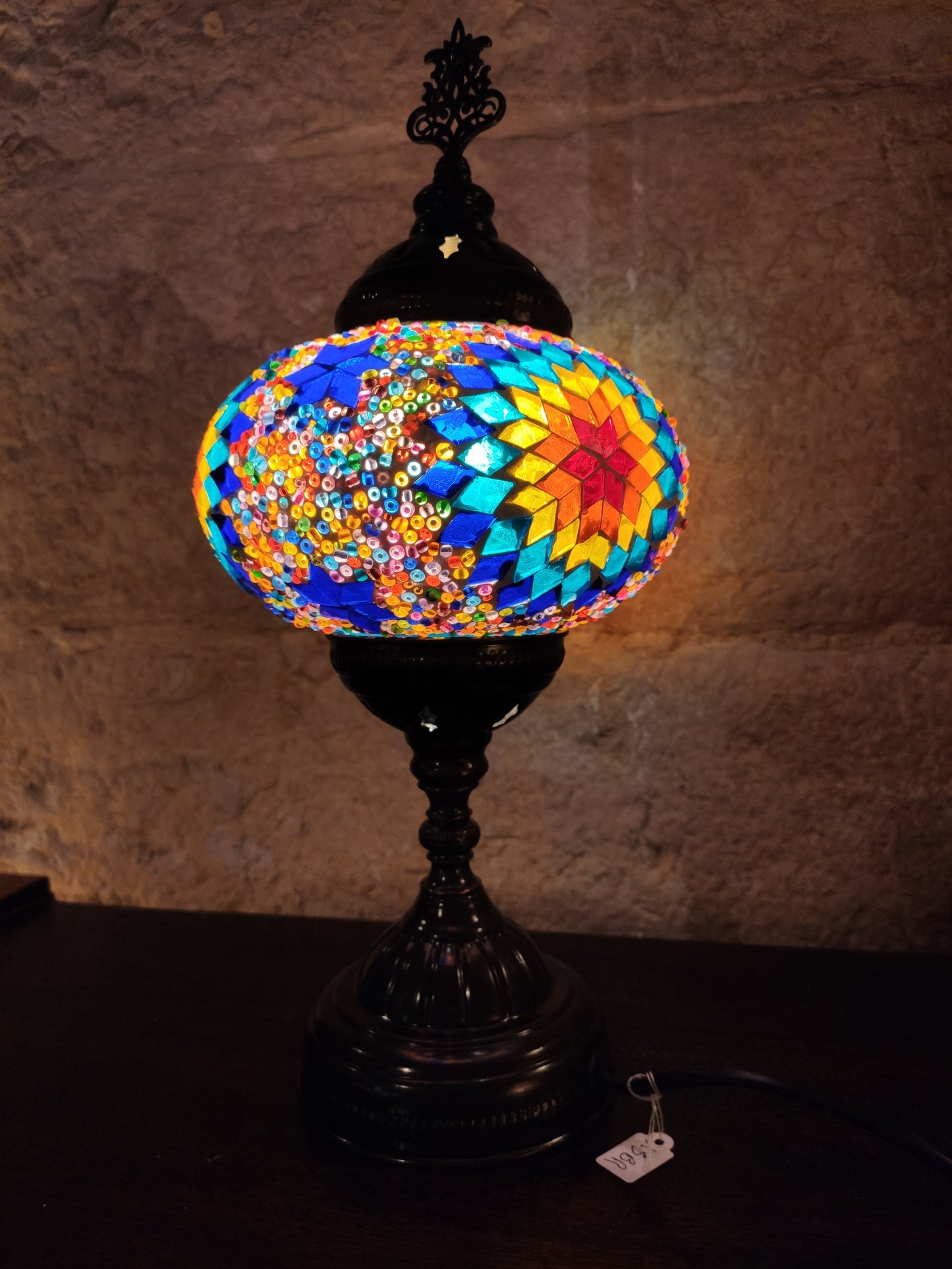 Turkish mosaic glass lamp for ethnic decor 10M