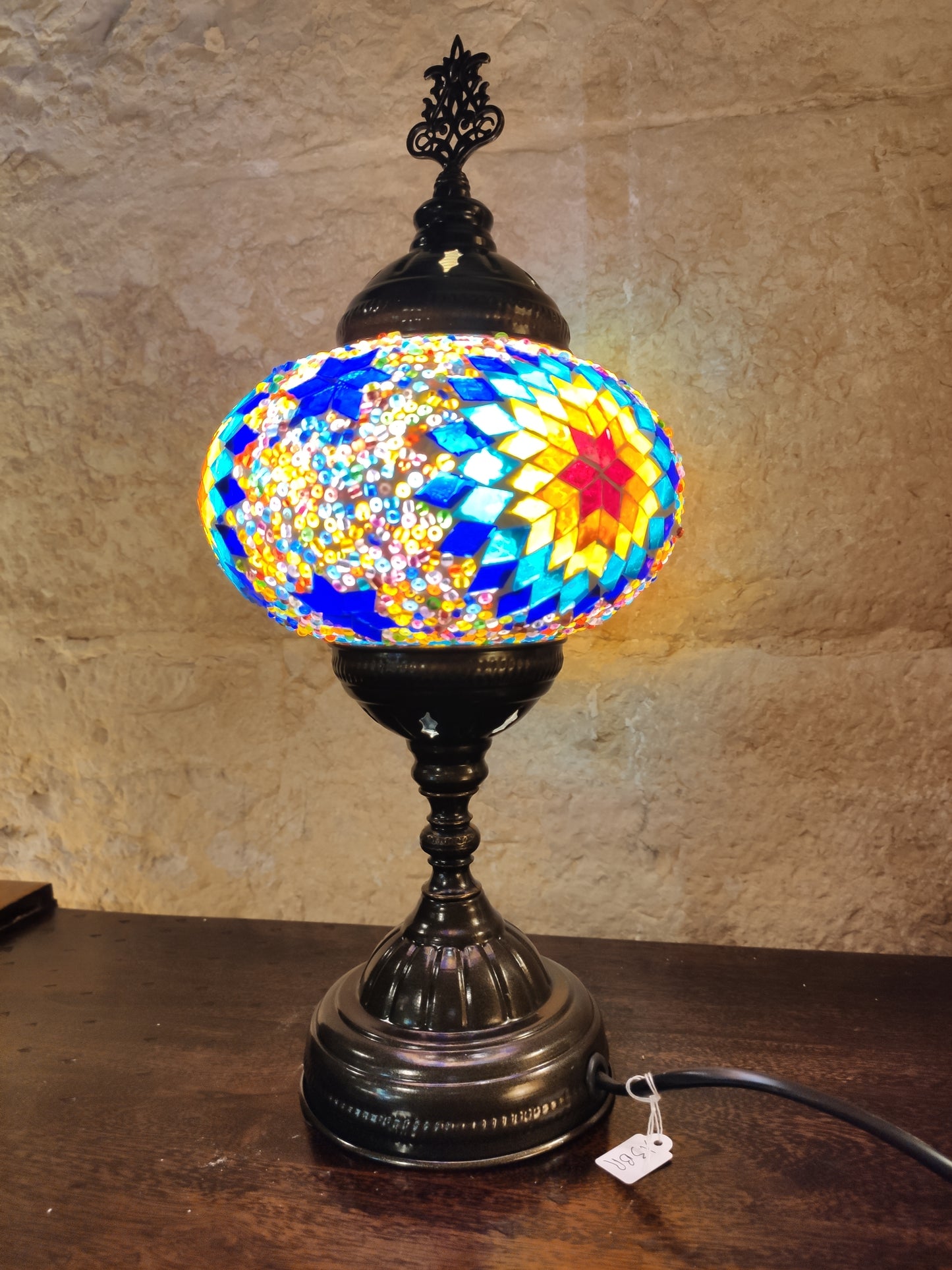 Turkish mosaic glass lamp for ethnic decor 10M