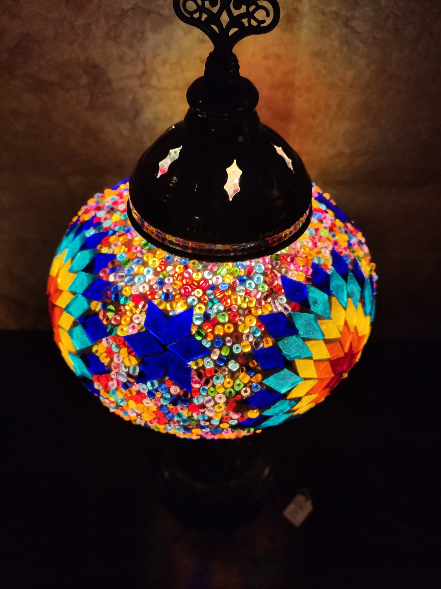 Turkish mosaic glass lamp for ethnic decor 10M