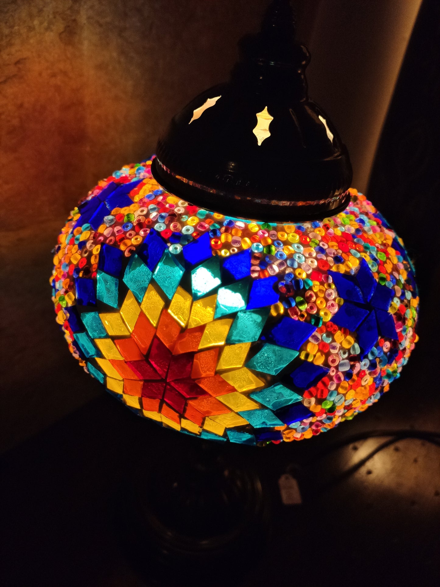 Turkish mosaic glass lamp for ethnic decor 10M