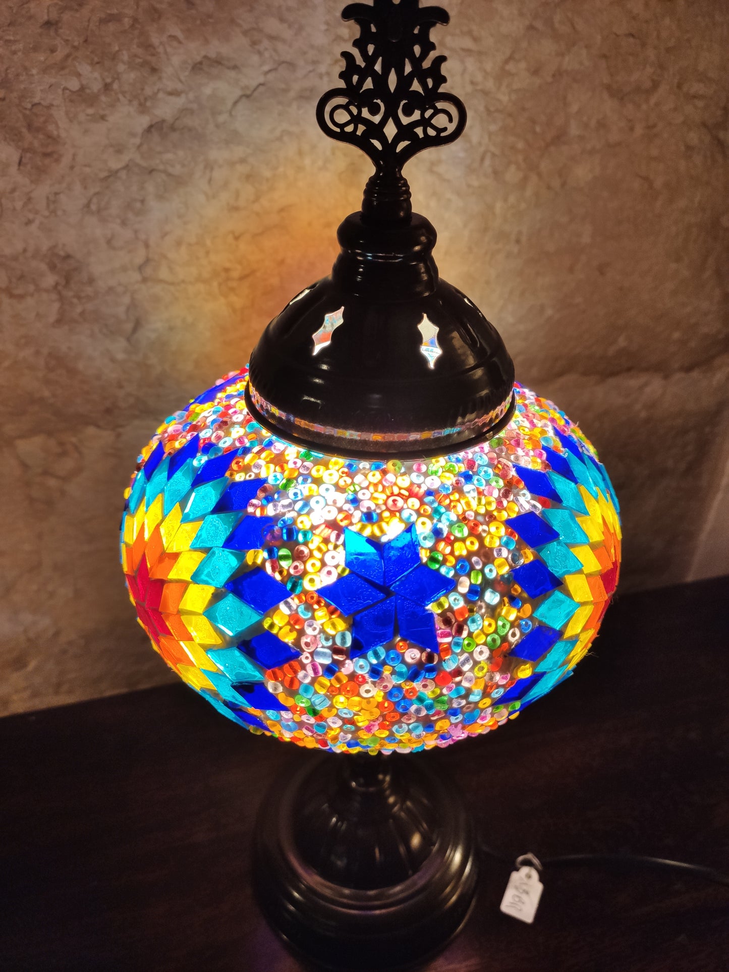 Turkish mosaic glass lamp for ethnic decor 10M