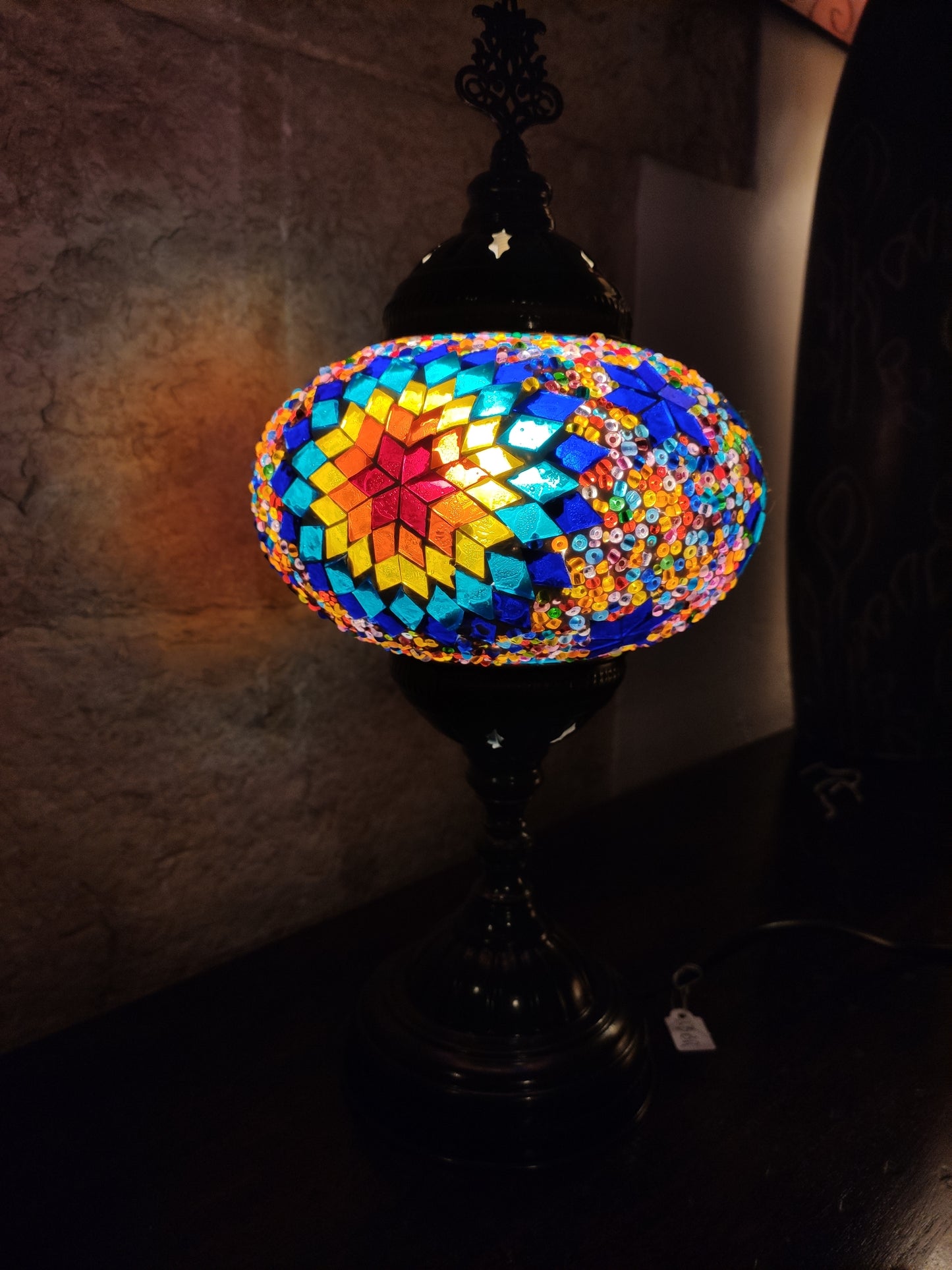 Turkish mosaic glass lamp for ethnic decor 10M