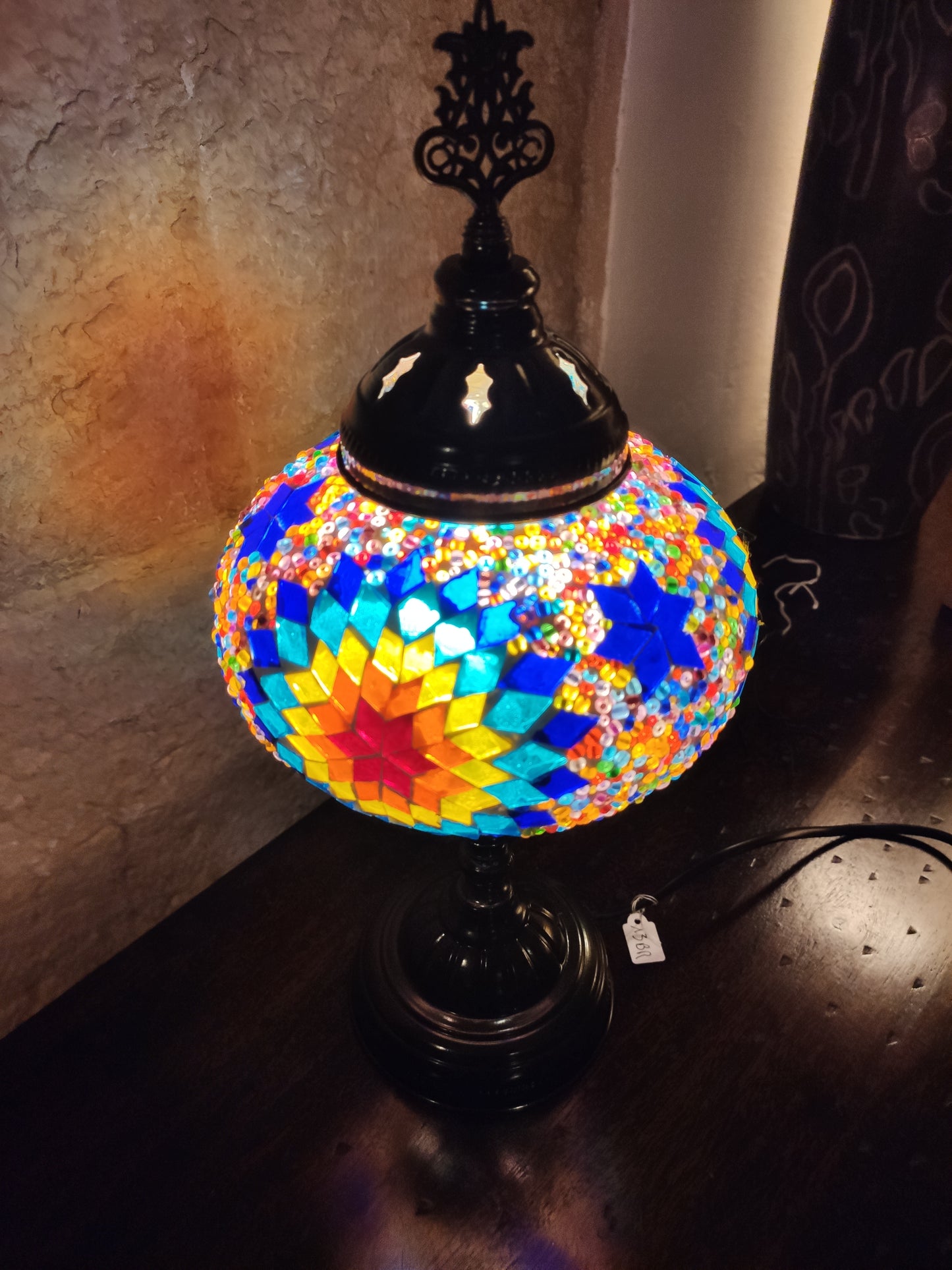 Turkish mosaic glass lamp for ethnic decor 10M