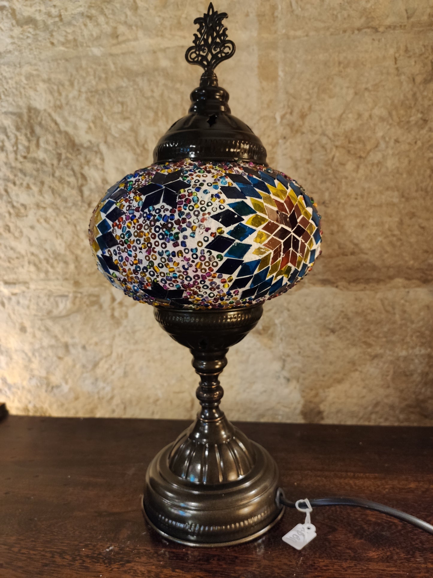 Turkish mosaic glass lamp for ethnic decor 10M