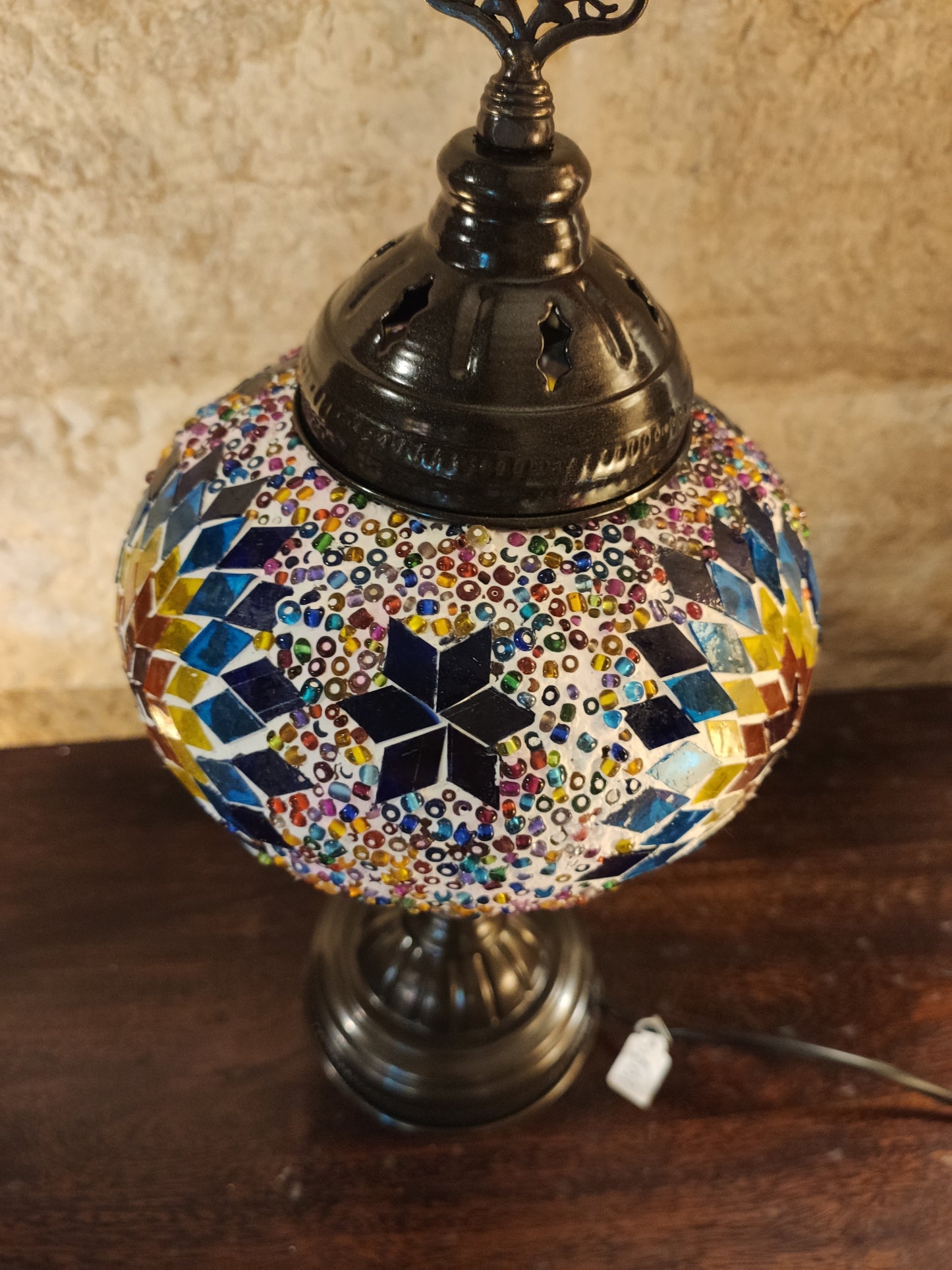 Turkish mosaic glass lamp for ethnic decor 10M