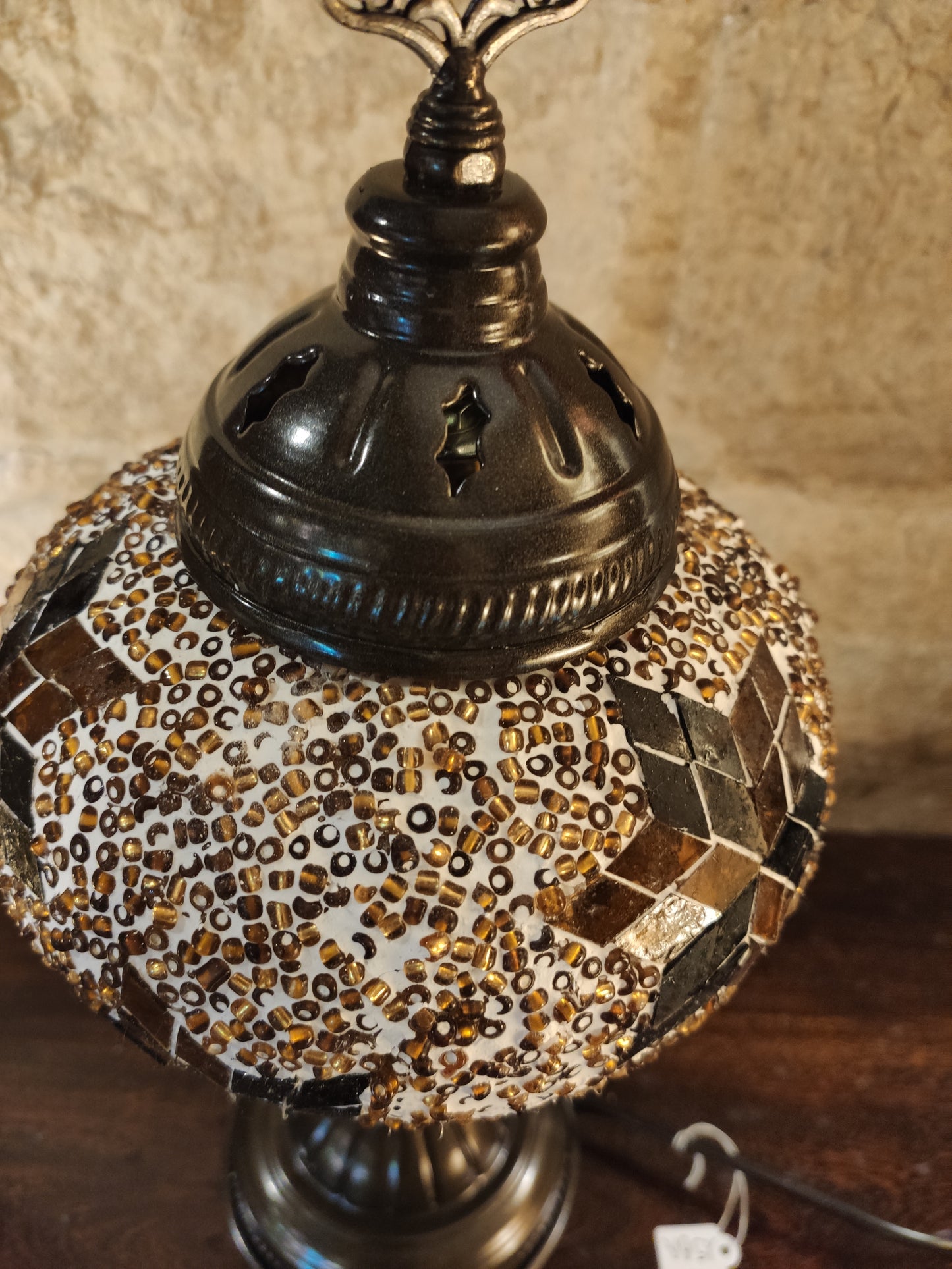 Turkish mosaic glass lamp for ethnic decor 10M