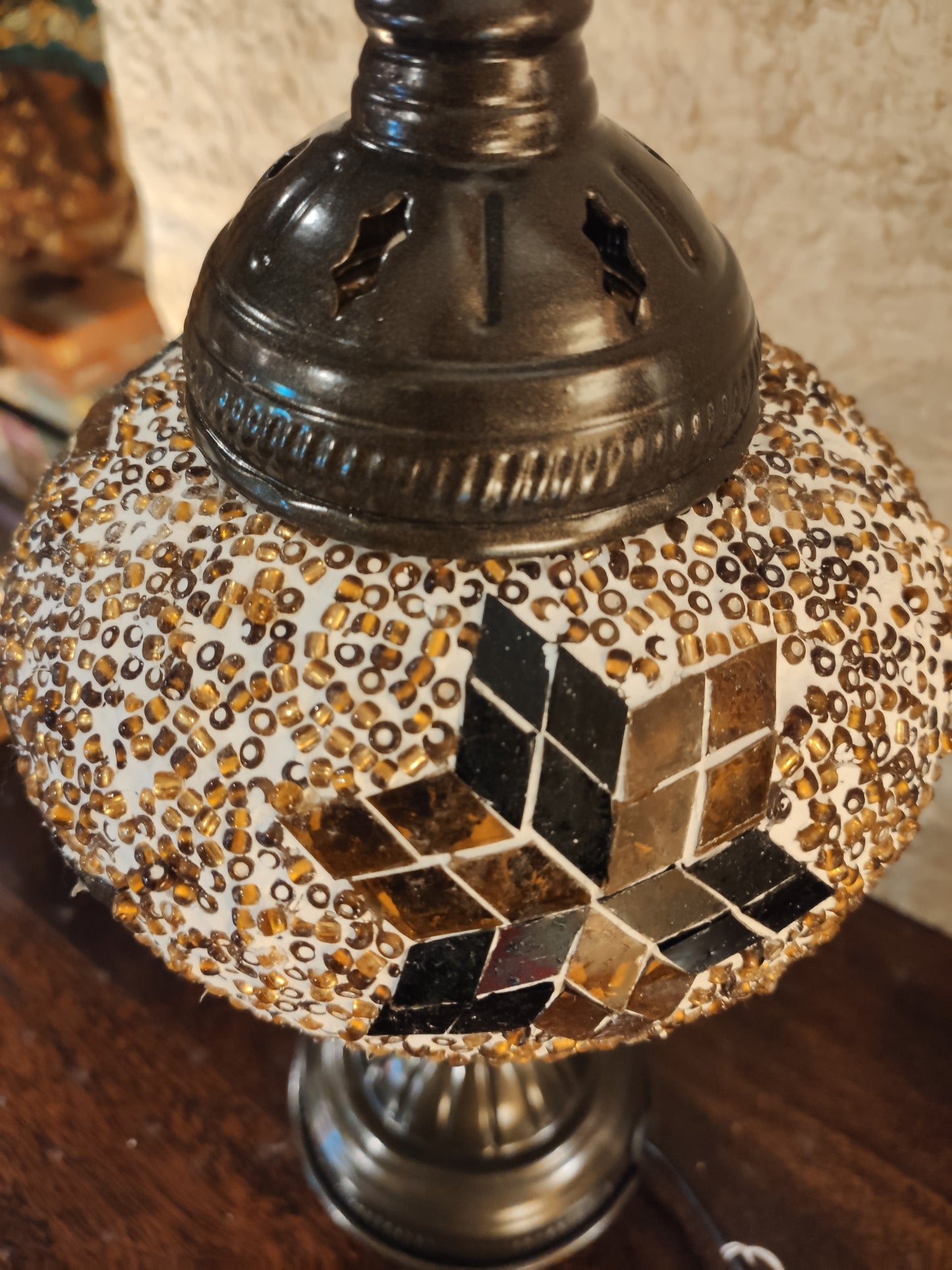 Turkish mosaic glass lamp for ethnic decor 10M