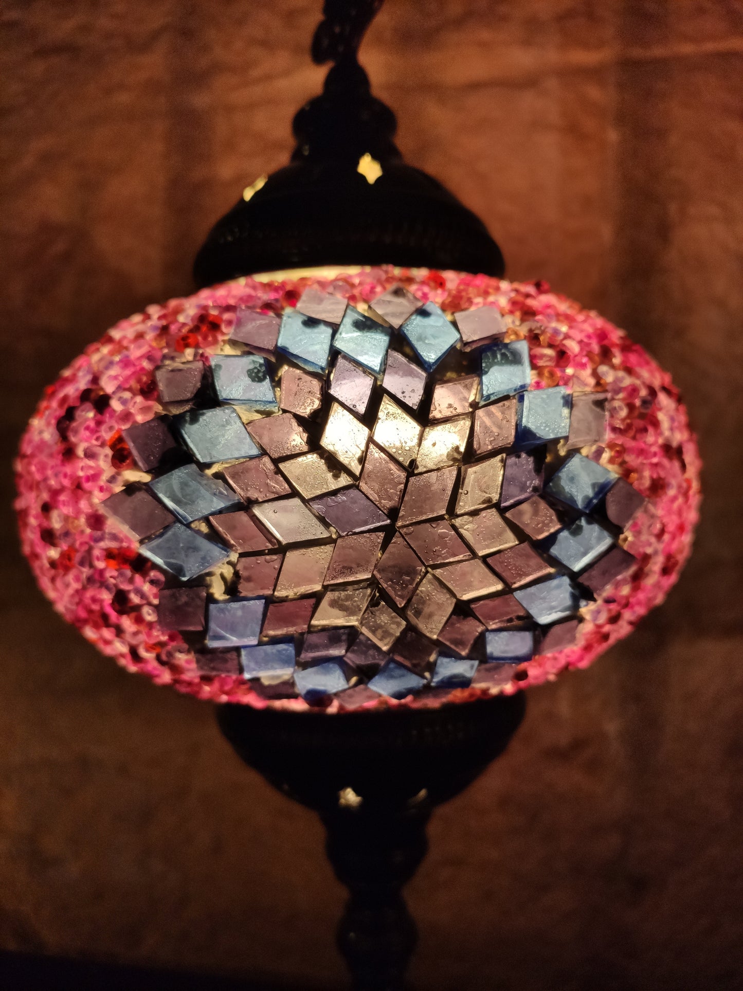 Turkish mosaic glass lamp for ethnic decor 10M