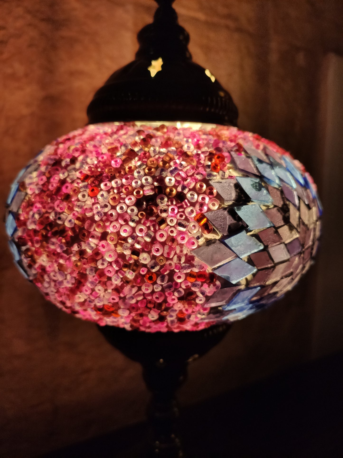 Turkish mosaic glass lamp for ethnic decor 10M