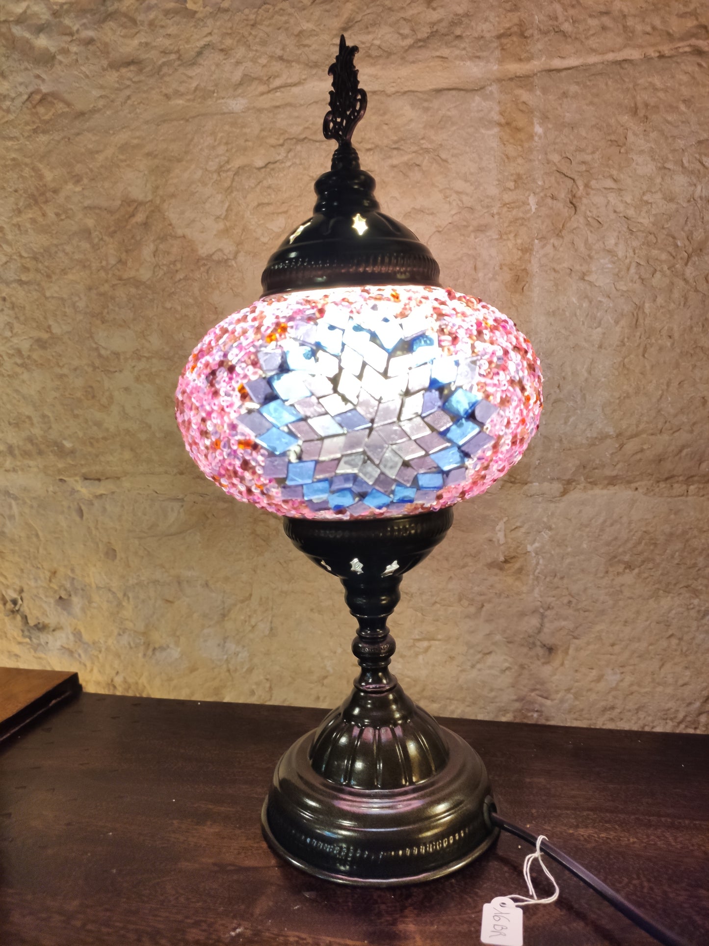 Turkish mosaic glass lamp for ethnic decor 10M