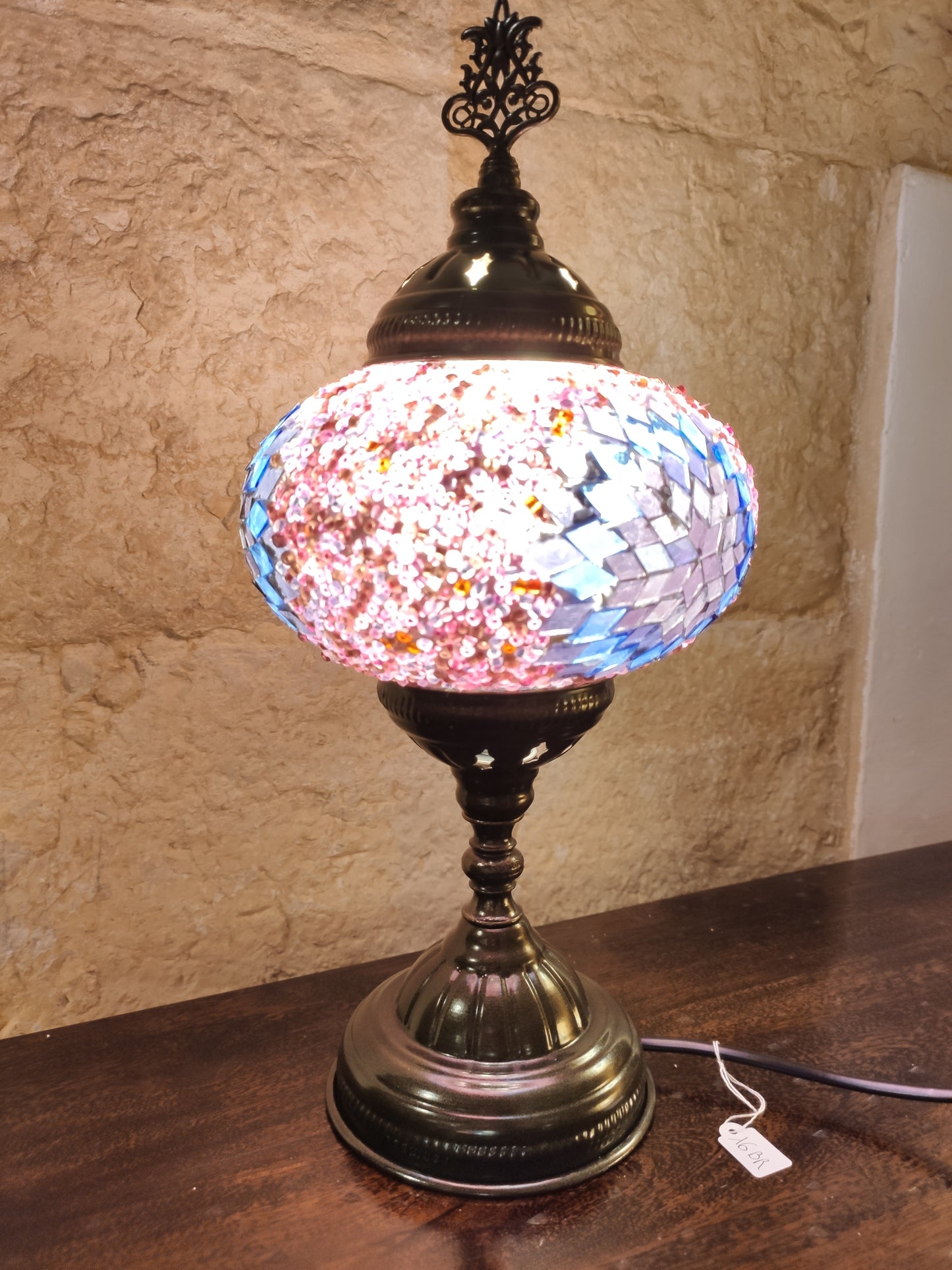 Turkish mosaic glass lamp for ethnic decor 10M