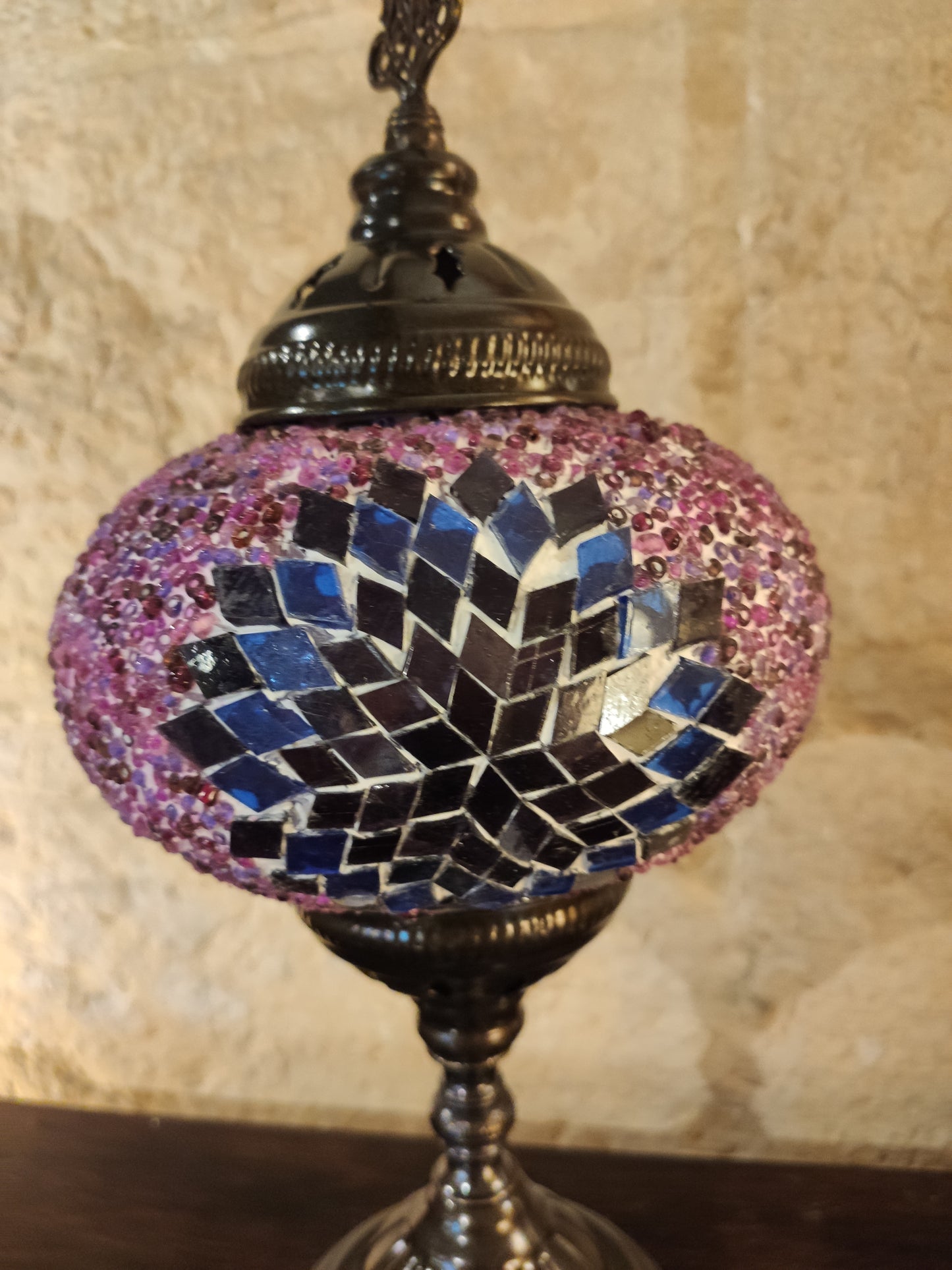 Turkish mosaic glass lamp for ethnic decor 10M