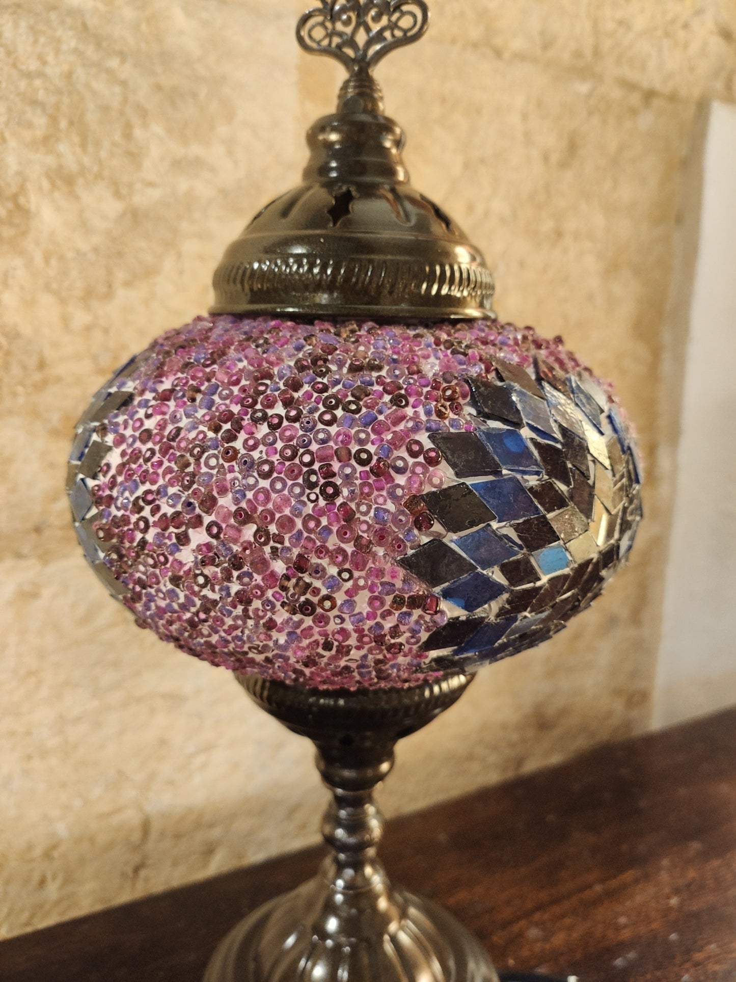 Turkish mosaic glass lamp for ethnic decor 10M