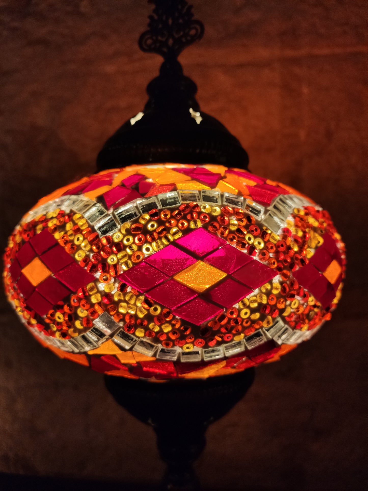 Turkish mosaic glass lamp for ethnic decor 10M