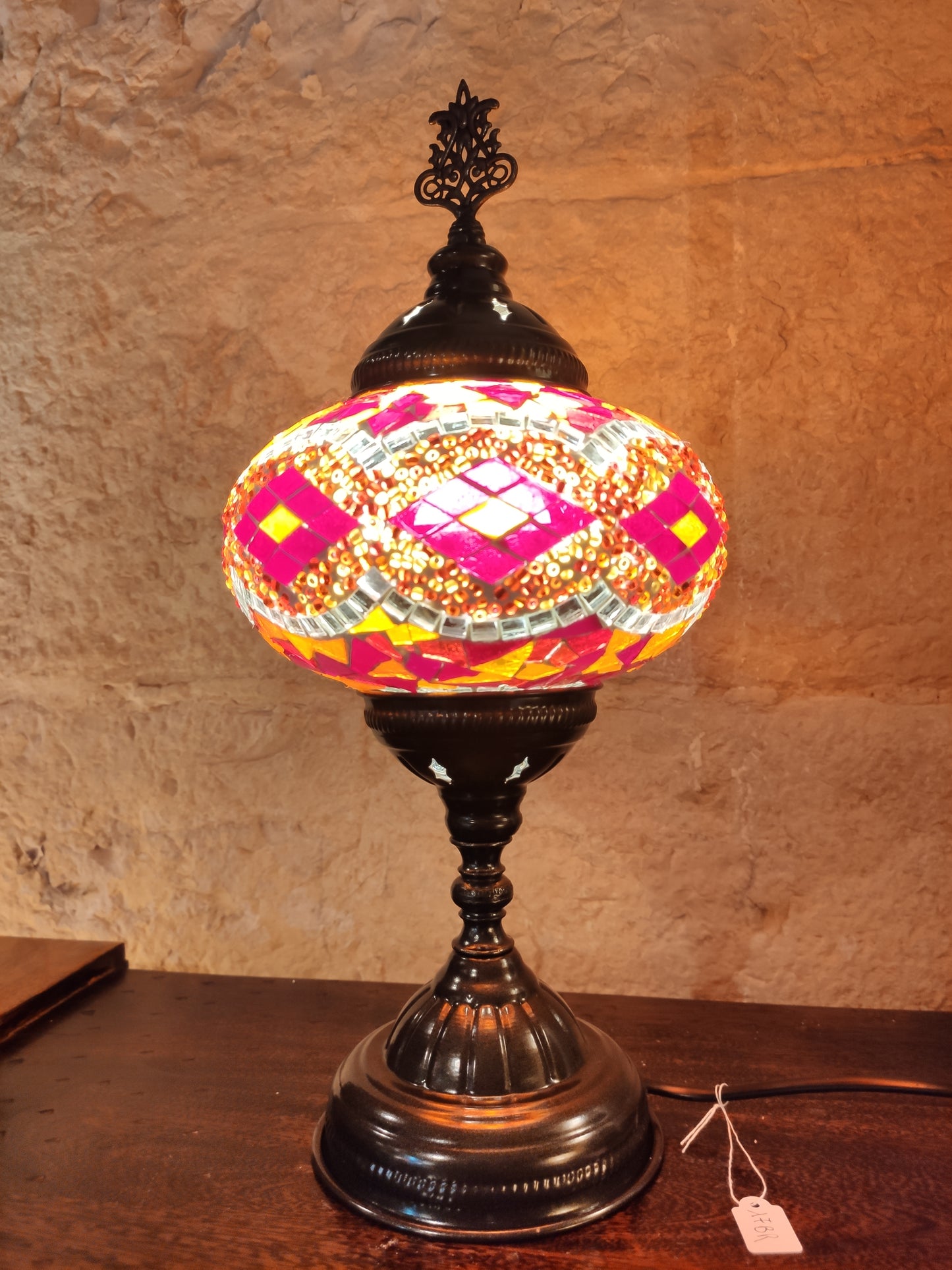 Turkish mosaic glass lamp for ethnic decor 10M