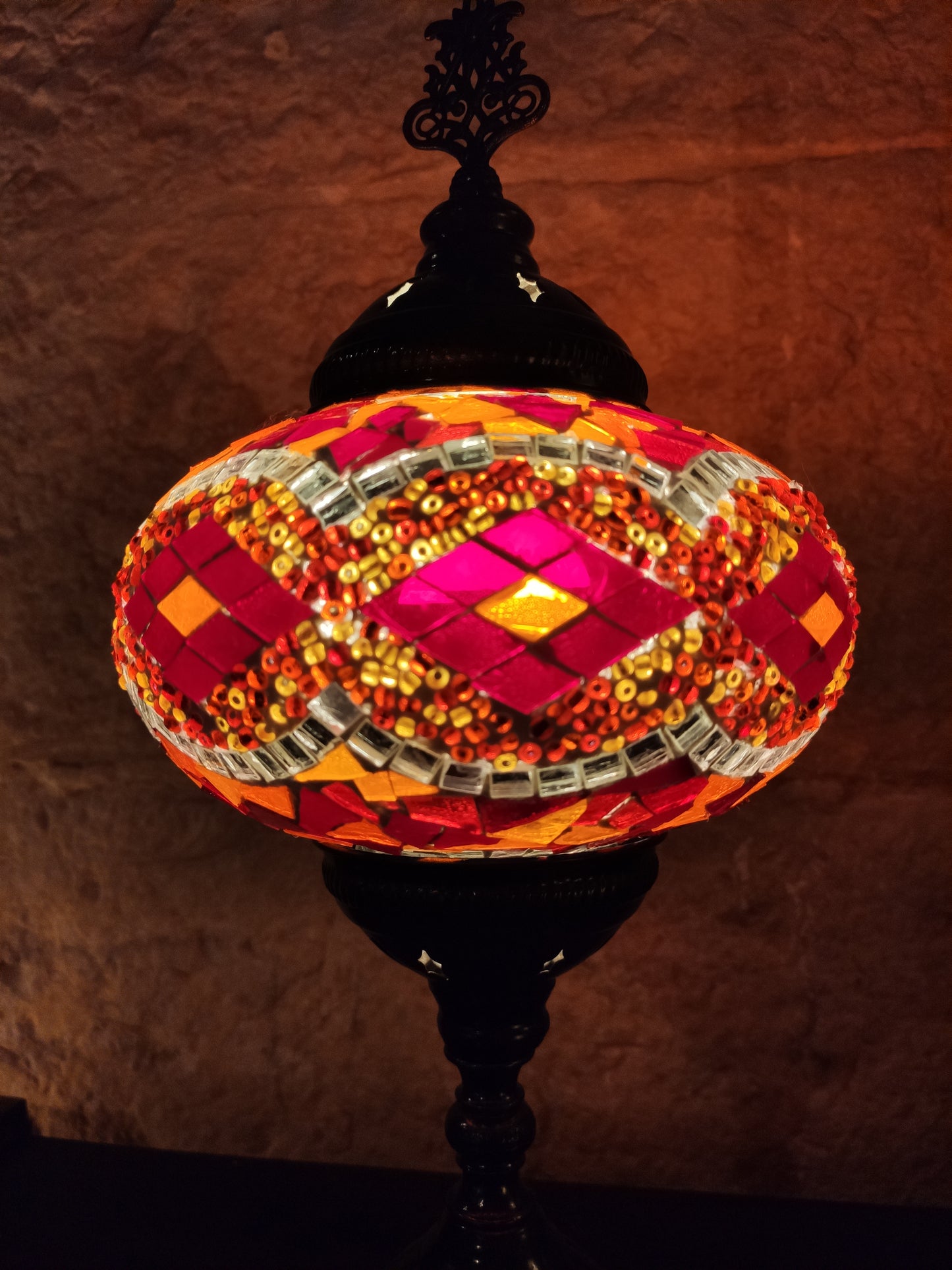 Turkish mosaic glass lamp for ethnic decor 10M