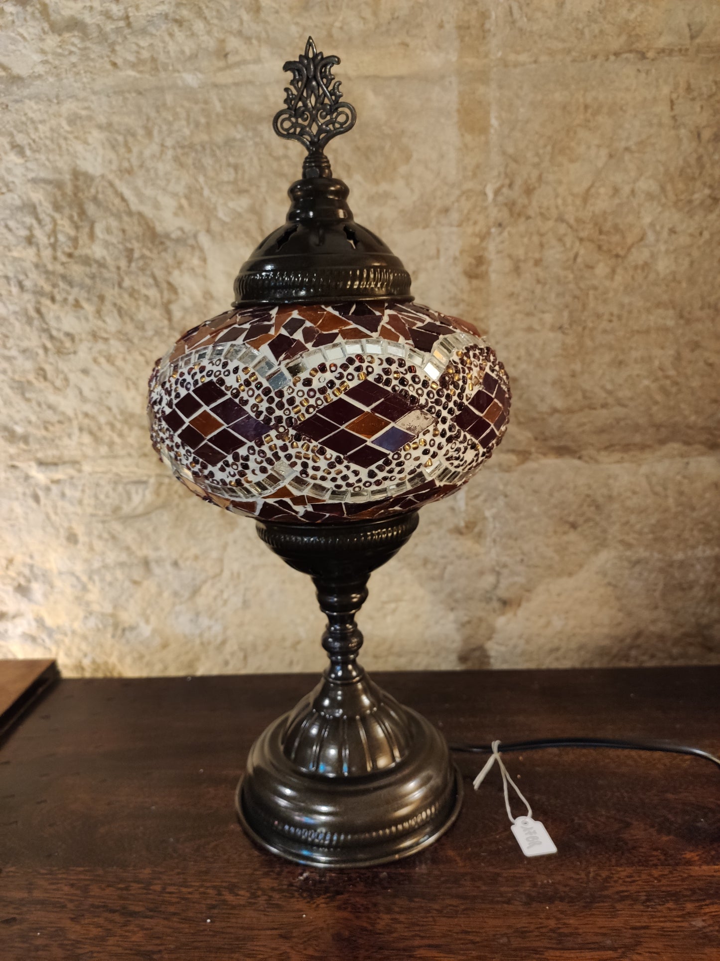 Turkish mosaic glass lamp for ethnic decor 10M