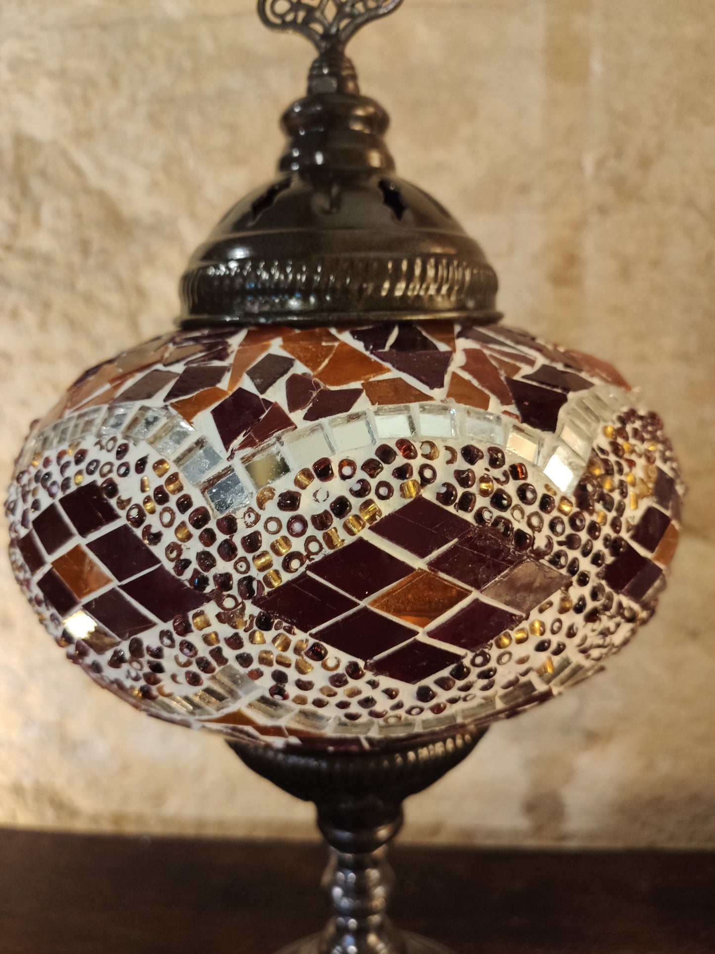 Turkish mosaic glass lamp for ethnic decor 10M