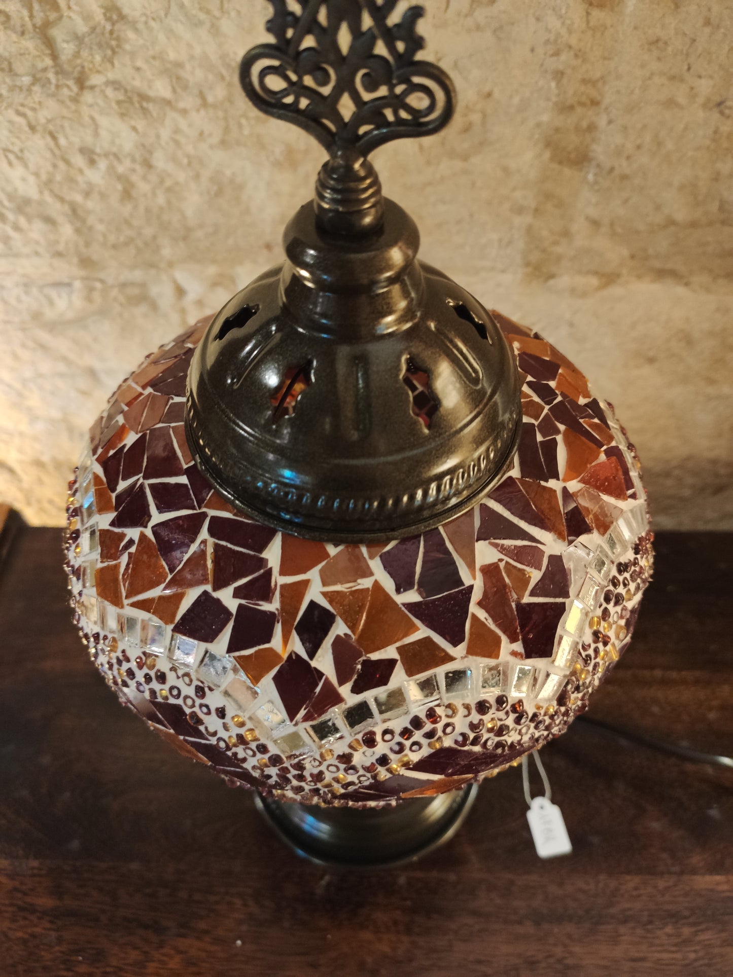 Turkish mosaic glass lamp for ethnic decor 10M