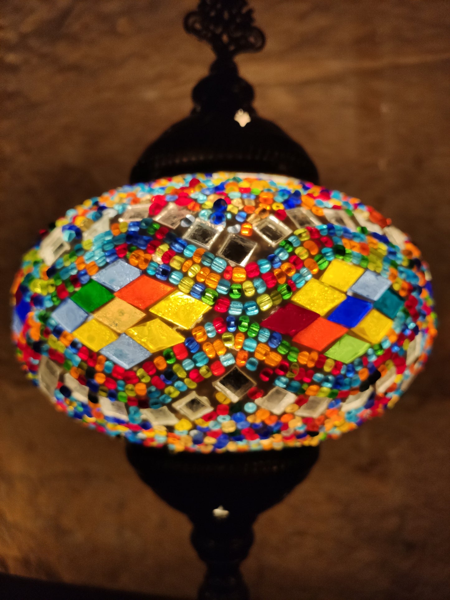 Turkish mosaic glass lamp for ethnic decor 10M