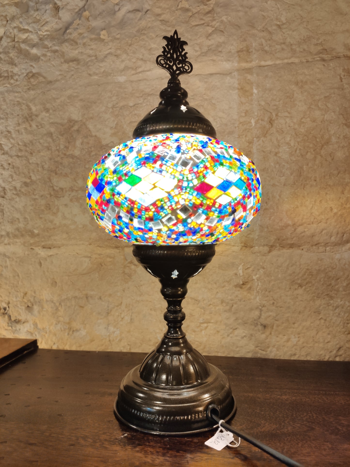 Turkish mosaic glass lamp for ethnic decor 10M