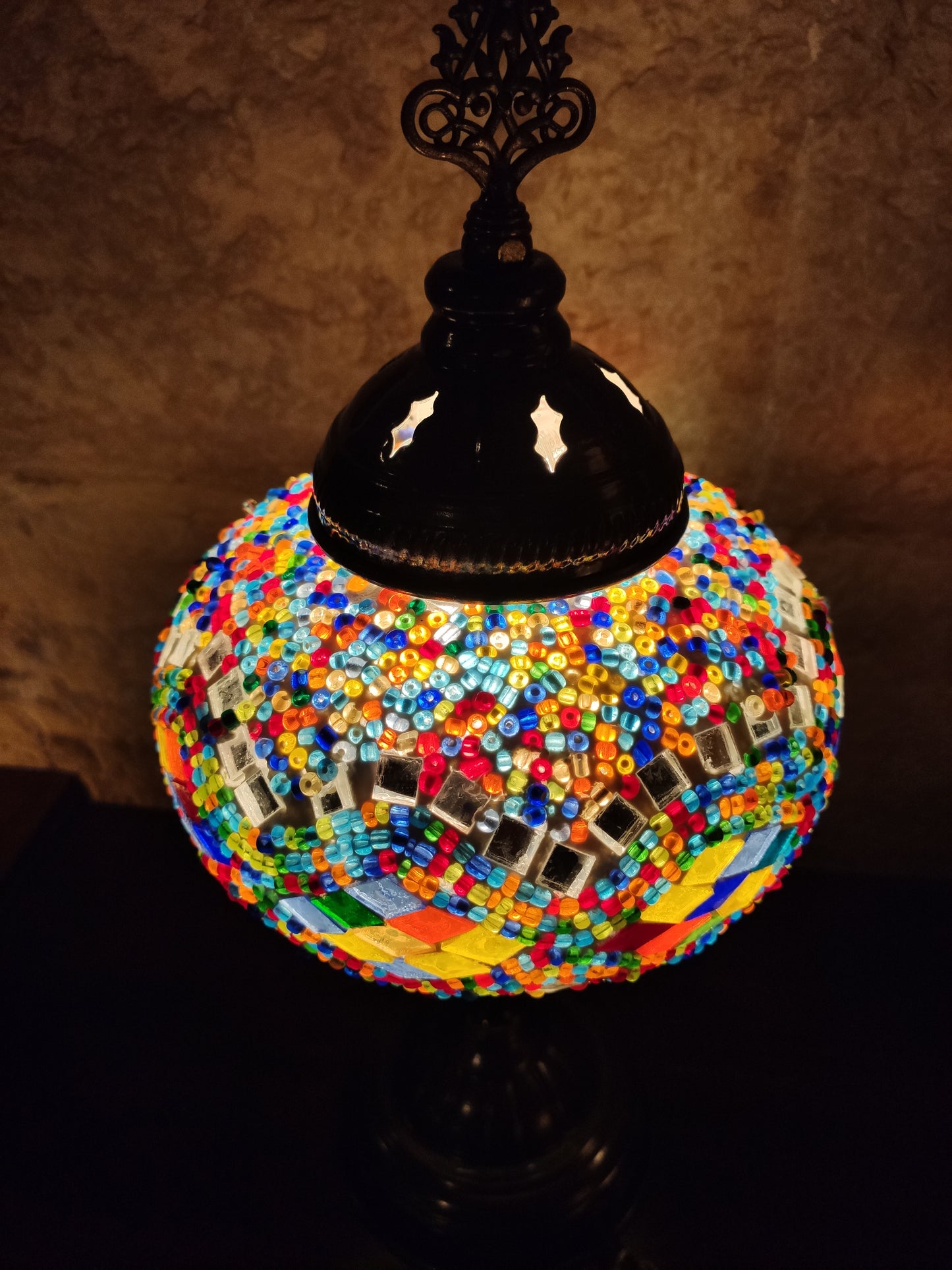 Turkish mosaic glass lamp for ethnic decor 10M