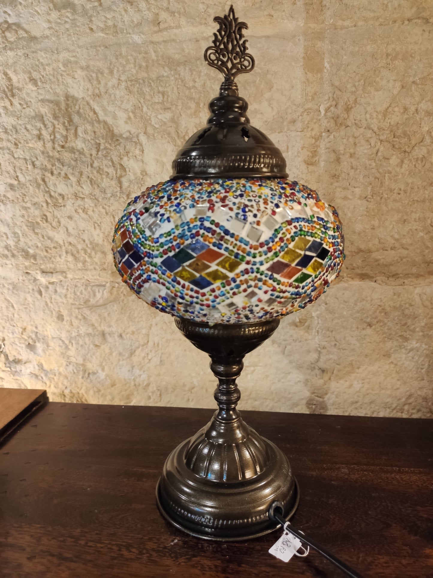 Turkish mosaic glass lamp for ethnic decor 10M