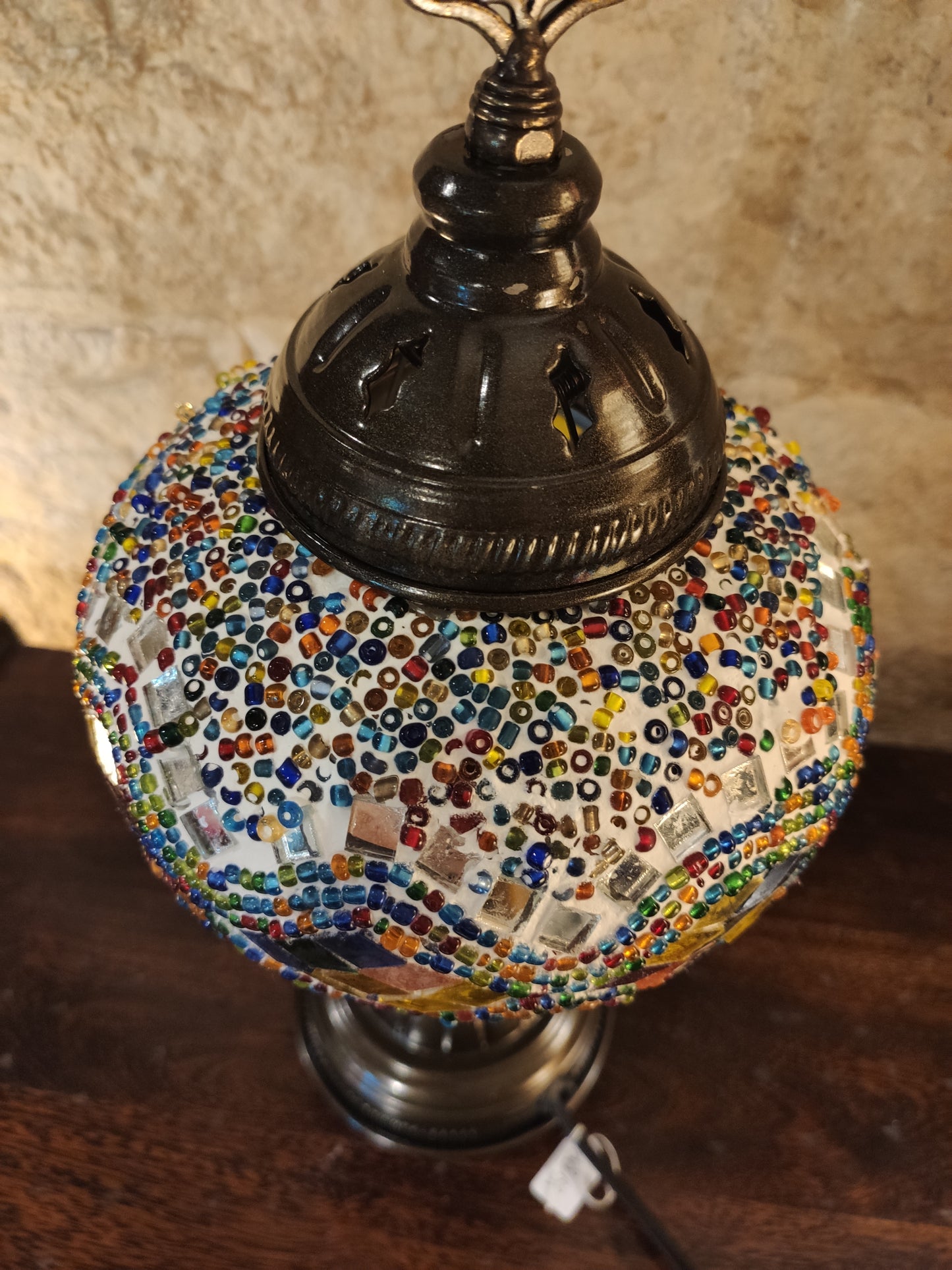 Turkish mosaic glass lamp for ethnic decor 10M