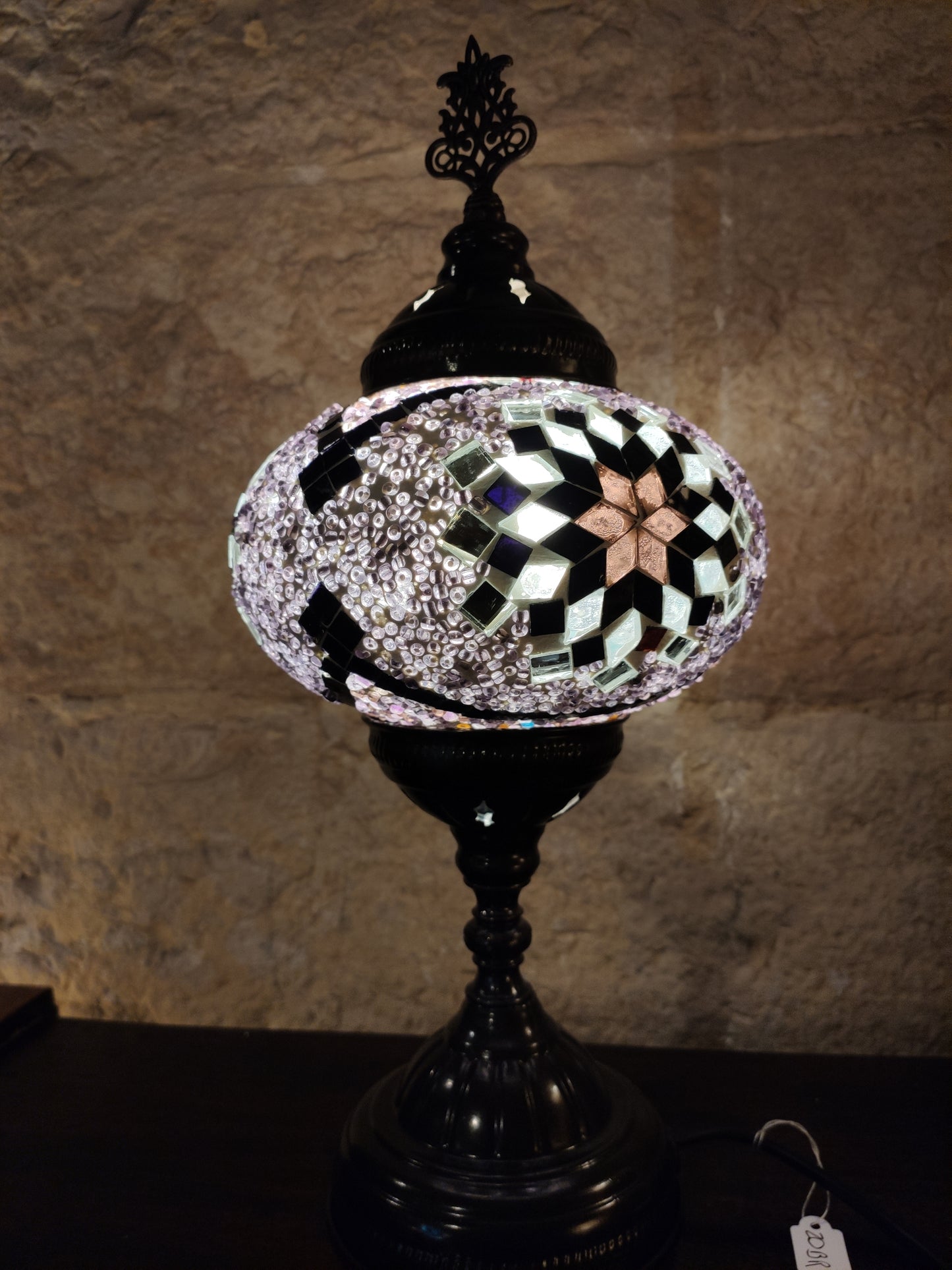 Turkish mosaic glass lamp for ethnic decor 10M