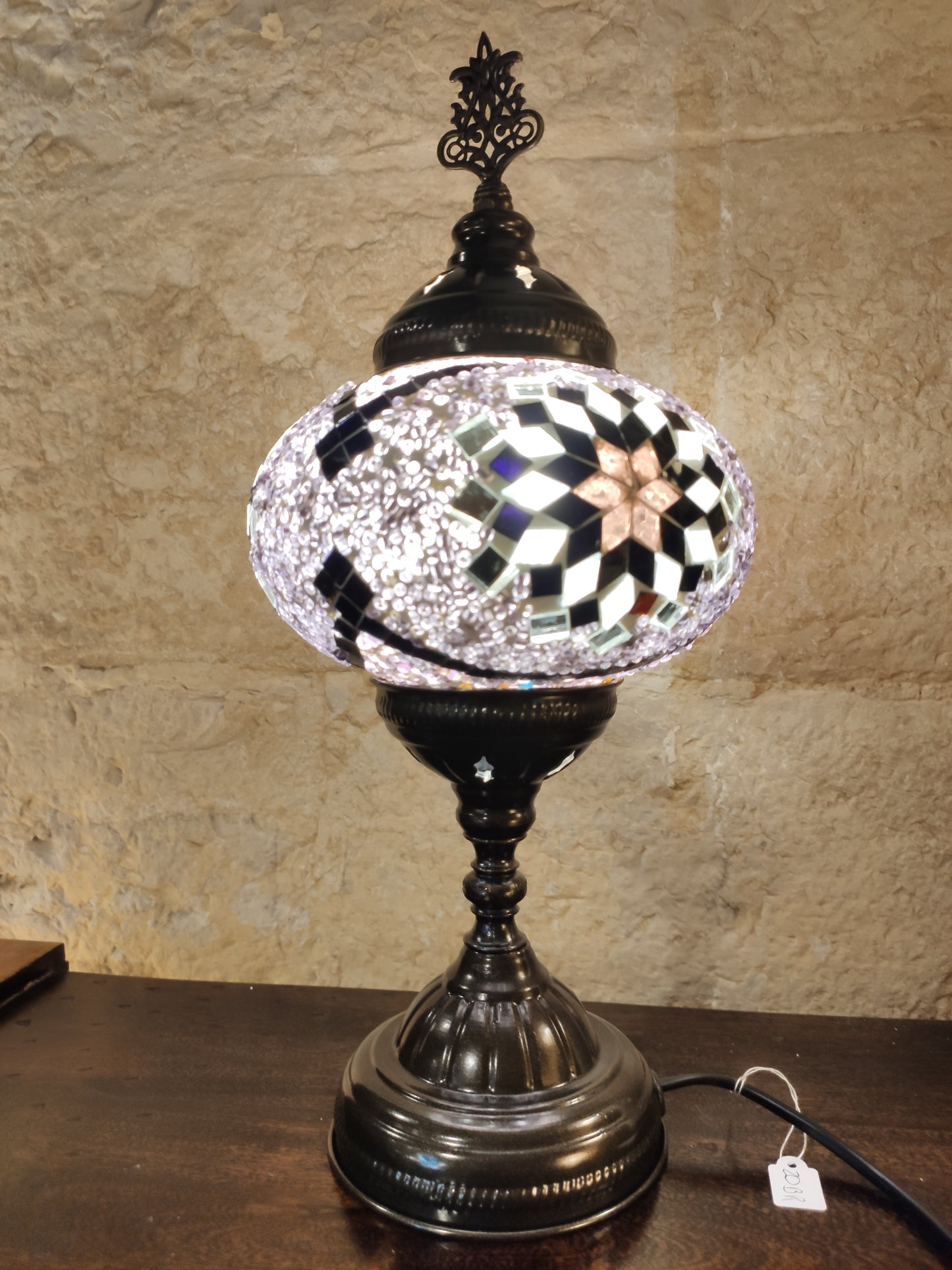 Turkish mosaic glass lamp for ethnic decor 10M