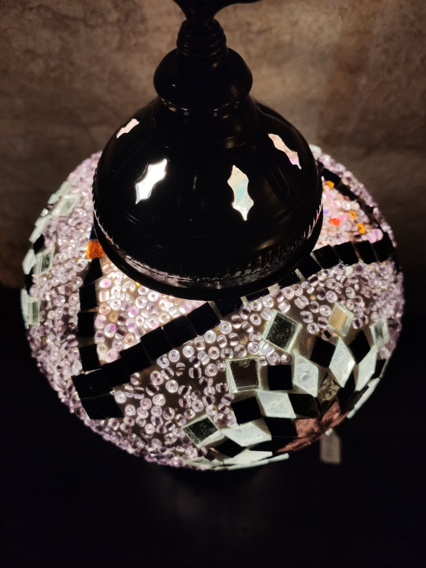 Turkish mosaic glass lamp for ethnic decor 10M