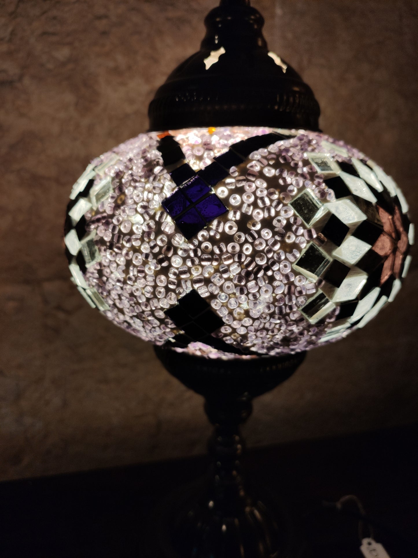 Turkish mosaic glass lamp for ethnic decor 10M