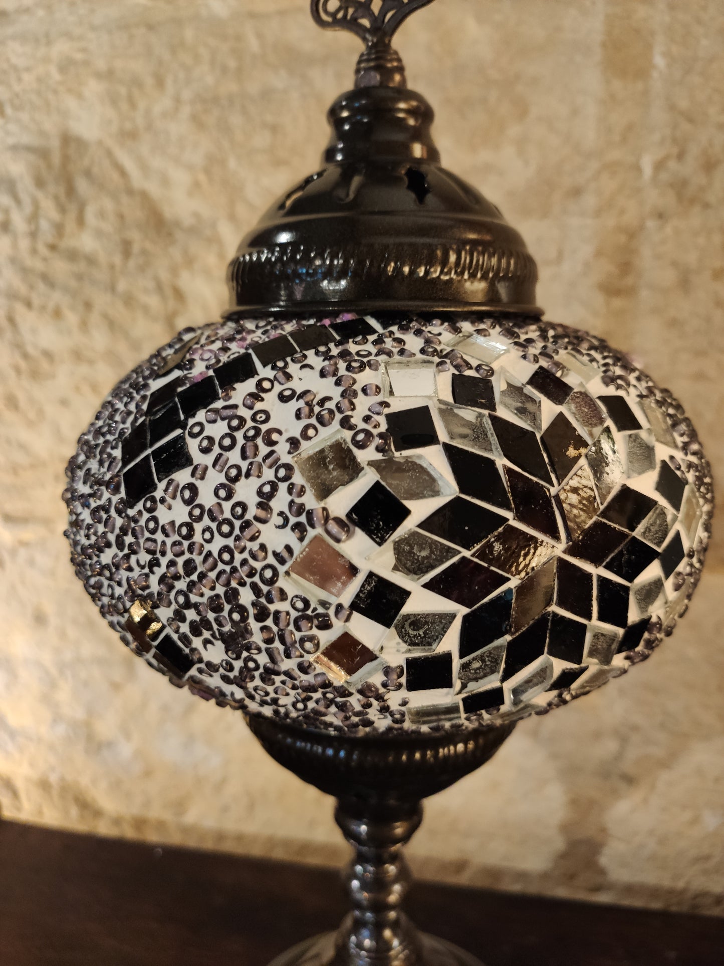 Turkish mosaic glass lamp for ethnic decor 10M